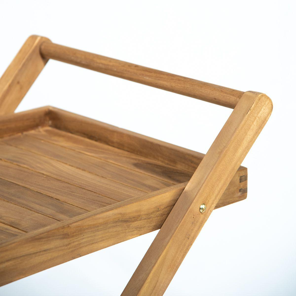 Carro de Servicio Madera de Teca 80x55x74cm-4