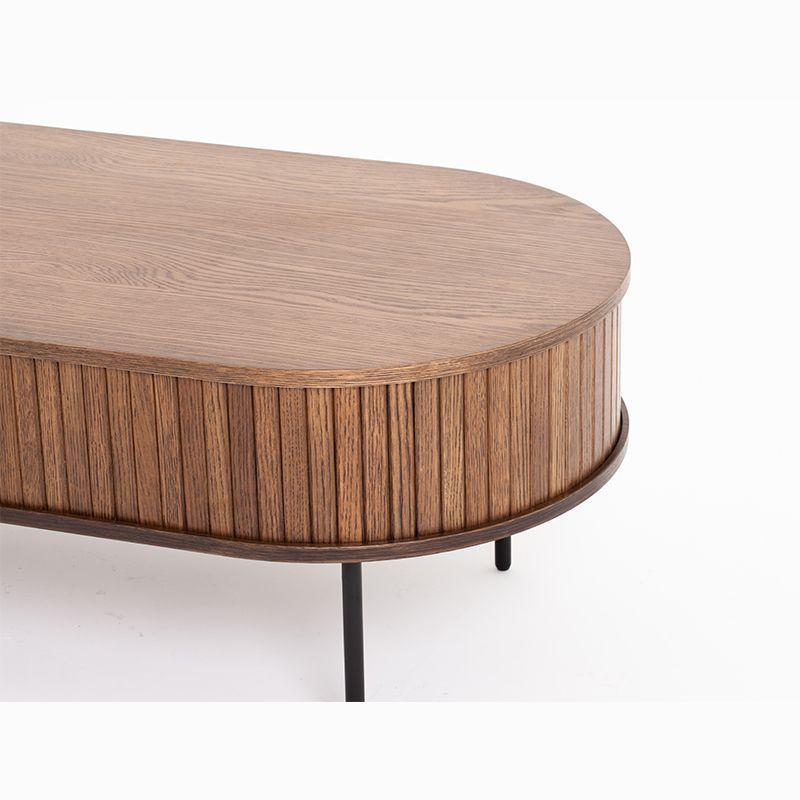 Mesa De Centro Oslo Puerta De Corredera Madera Color Café Moro 120 × 60 × 45 cm-3