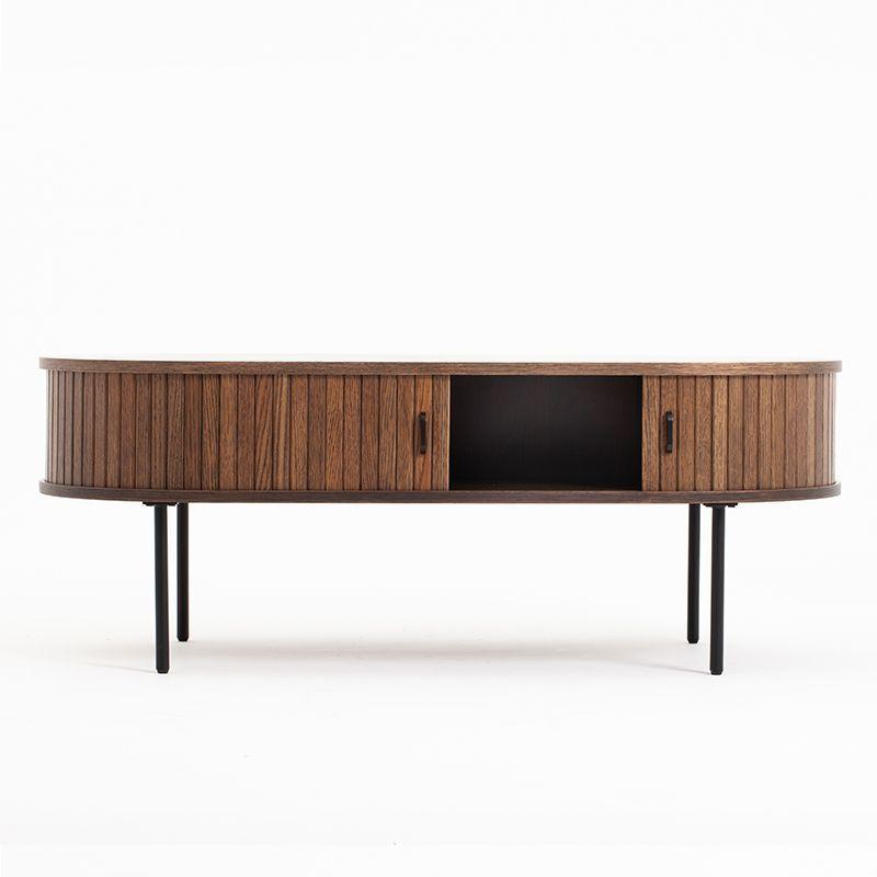 Mesa De Centro Oslo Puerta De Corredera Madera Color Café Moro 120 × 60 × 45 cm-5