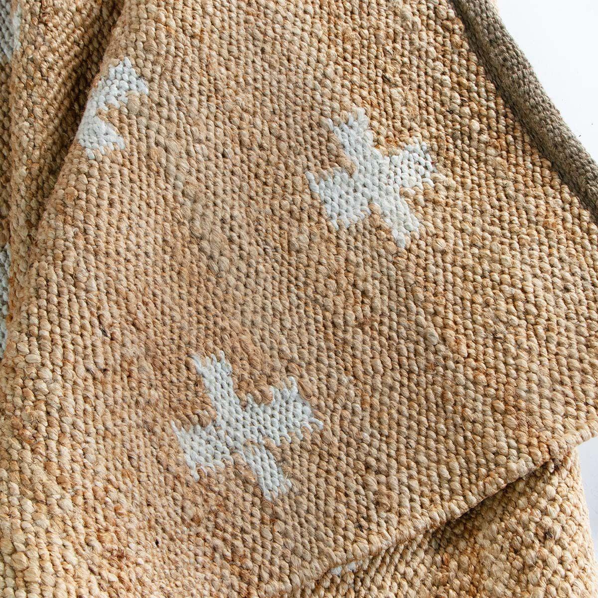 Alfombra cruces natural con blanco Yute 200 x 300 cm-2