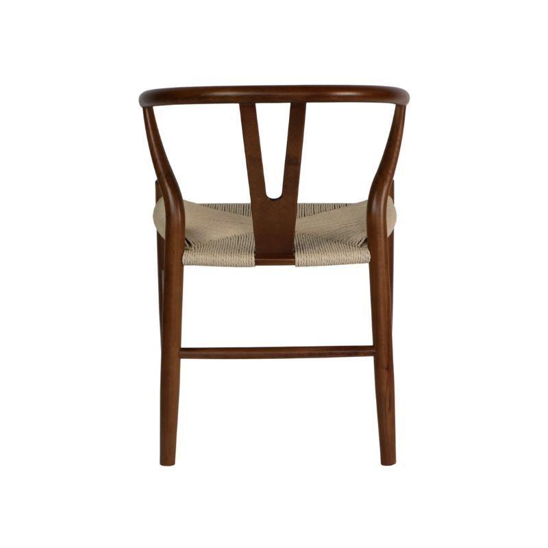 Silla Wishbone Madera de Haya Nogal y Cuerda Beige-3