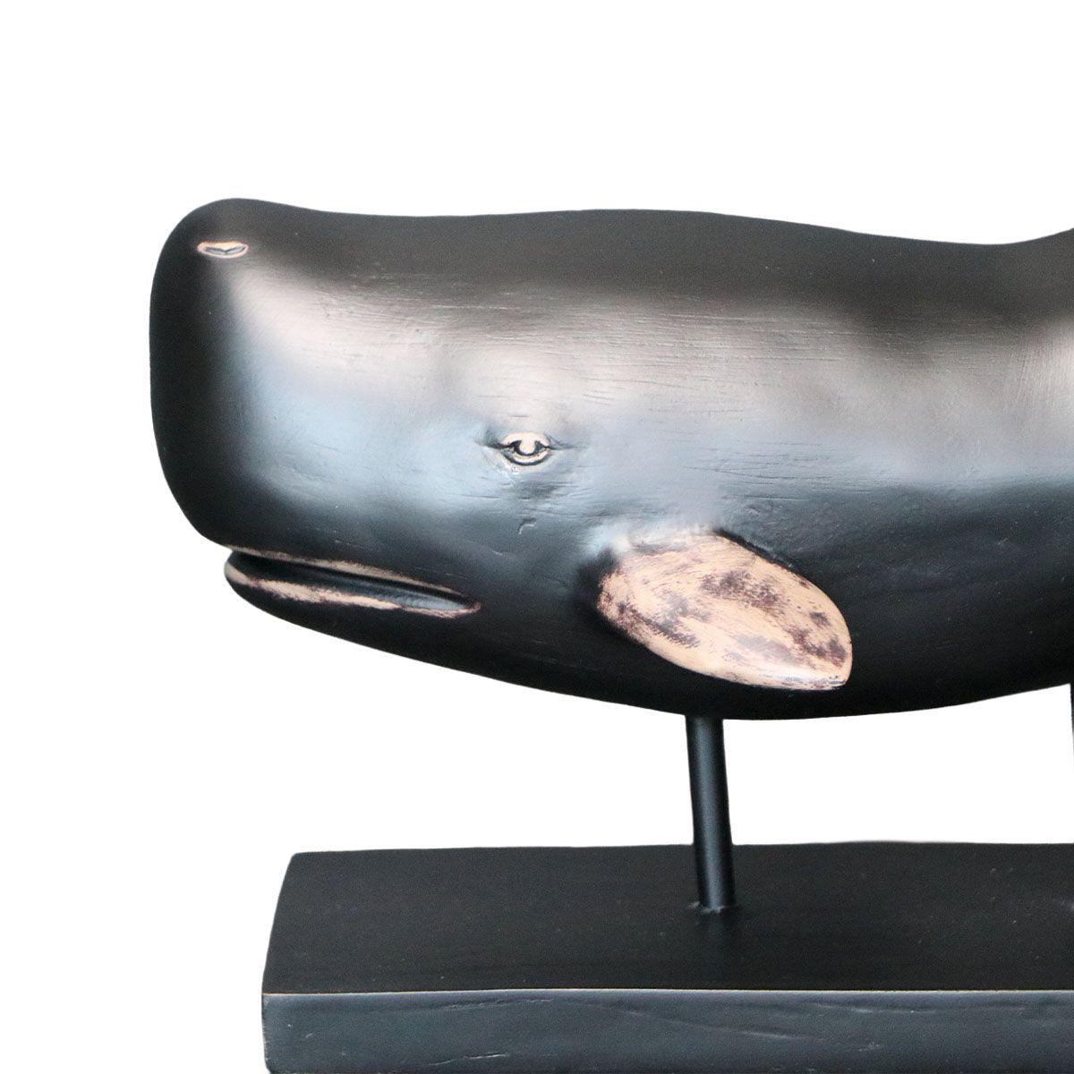 ADORNO BALLENA MOBY POLIRESINA NEGRO 40.5 x 18 x 20.5 CM-2