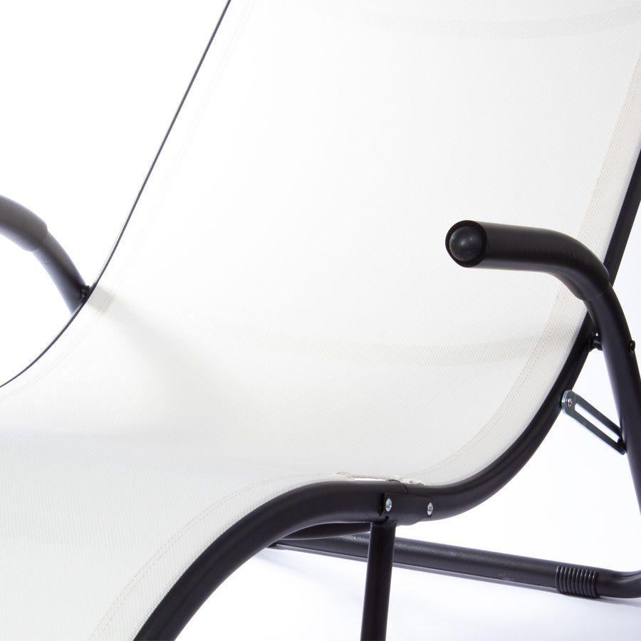 Reposera Wave Beige Aluminio Negro y Textilene  Liviana y Resistente para Exterior e Interior-4