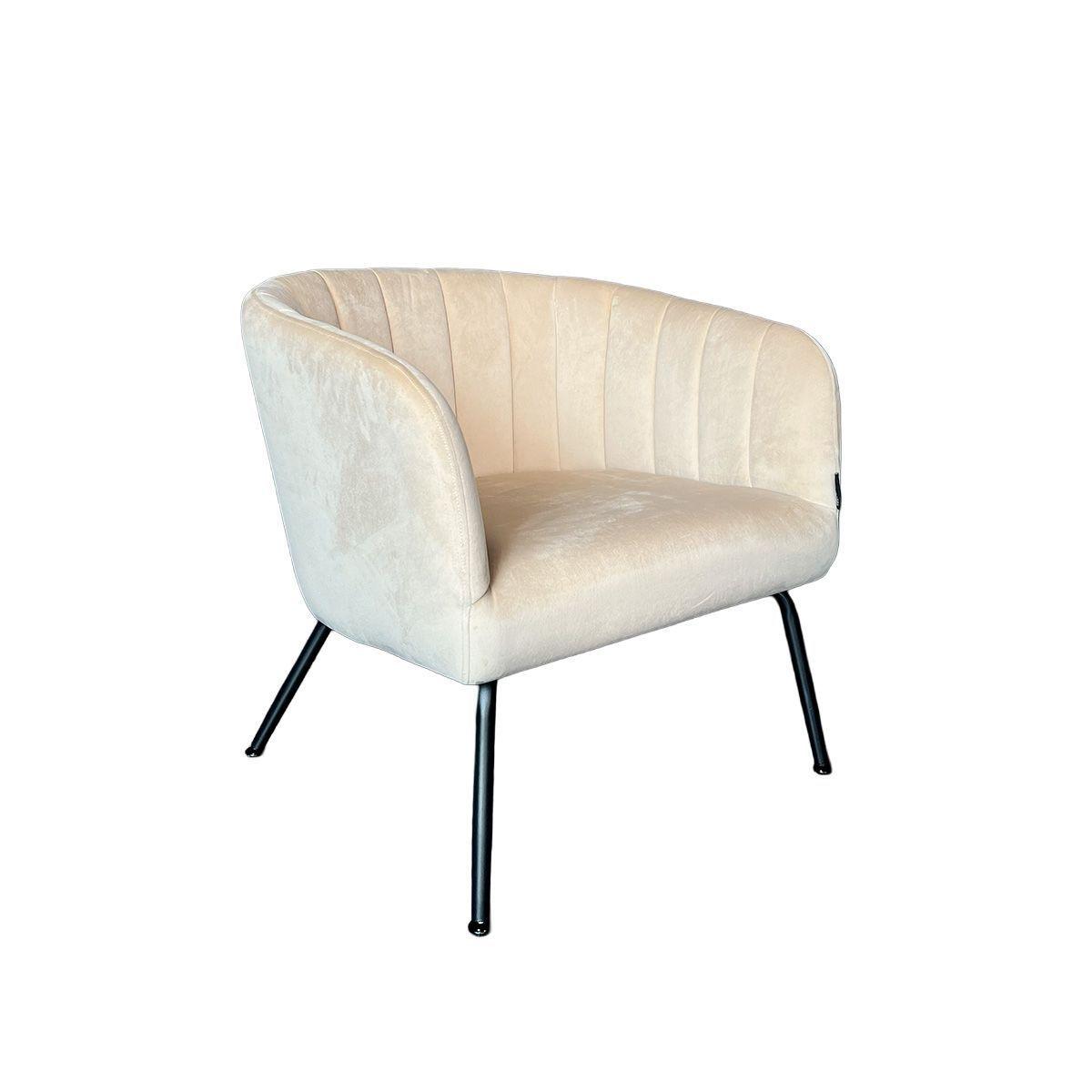 Poltrona Jacob Tela Beige Estructura Met lica Negra-0