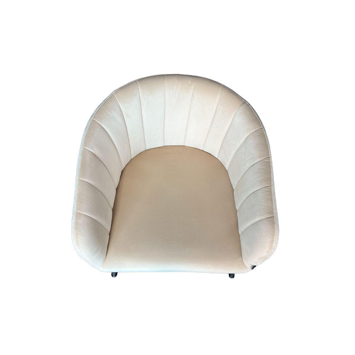 Poltrona Jacob Tela Beige Estructura Met lica Negra-5