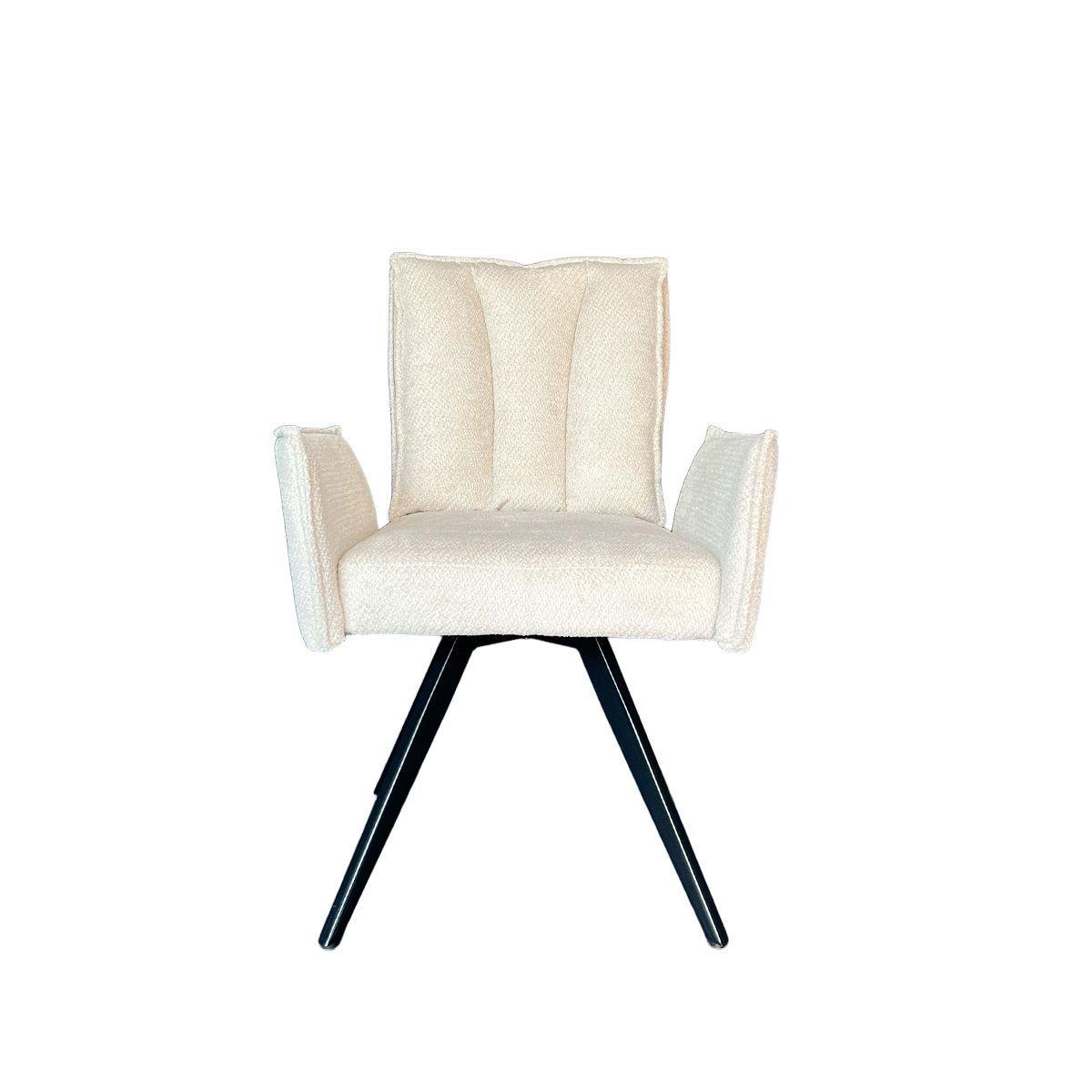 Silla Giratoria Preston Con Brazos Tela Beige 66X63X92 Cm -2