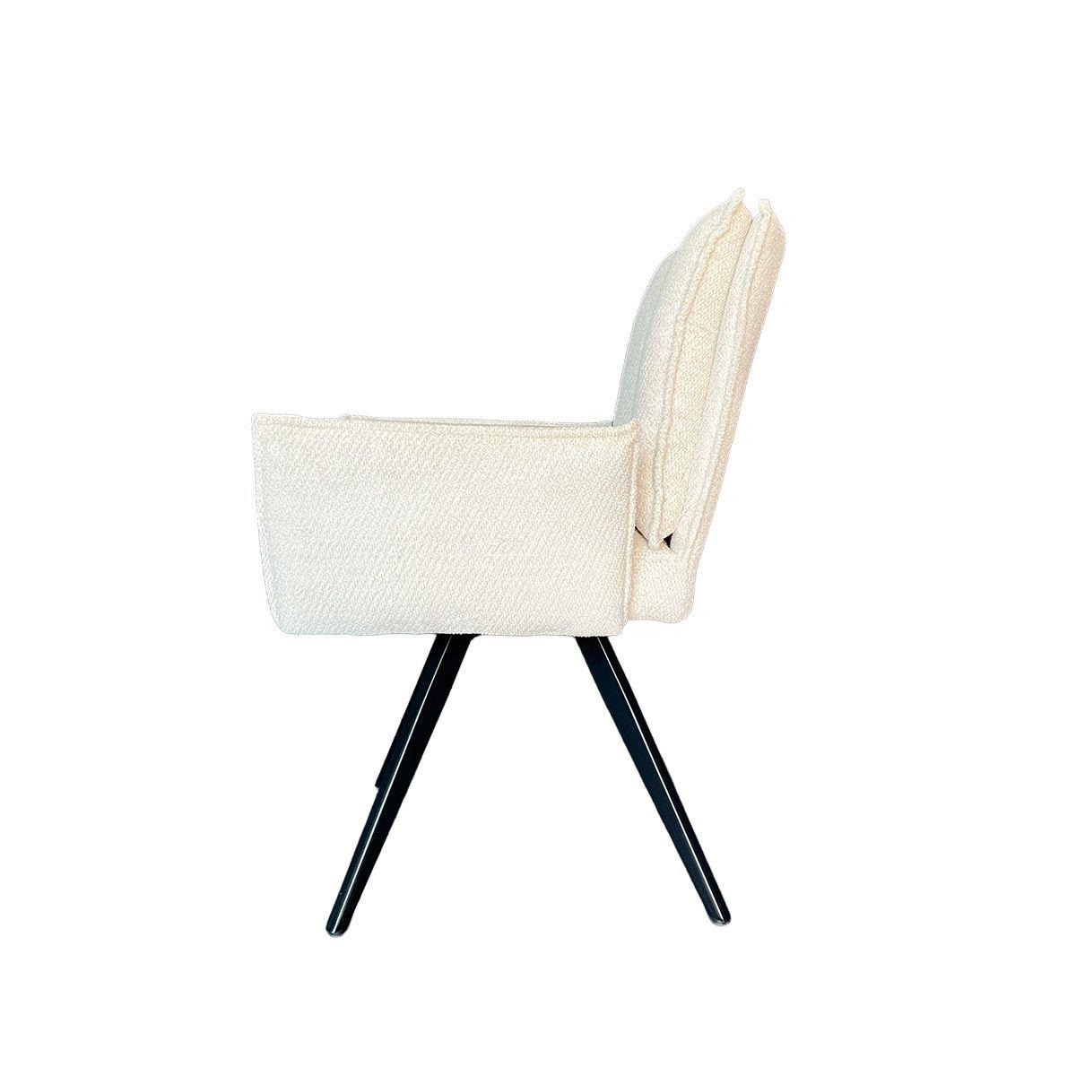 Silla Giratoria Preston Con Brazos Tela Beige 66X63X92 Cm -3