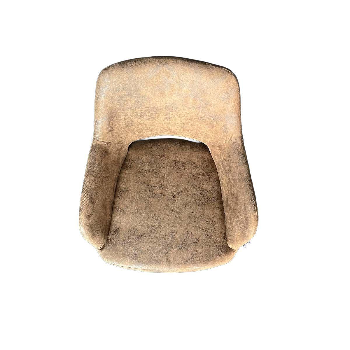 Silla Harry Tela Café Chocolate Estructura Metálica Negra-3