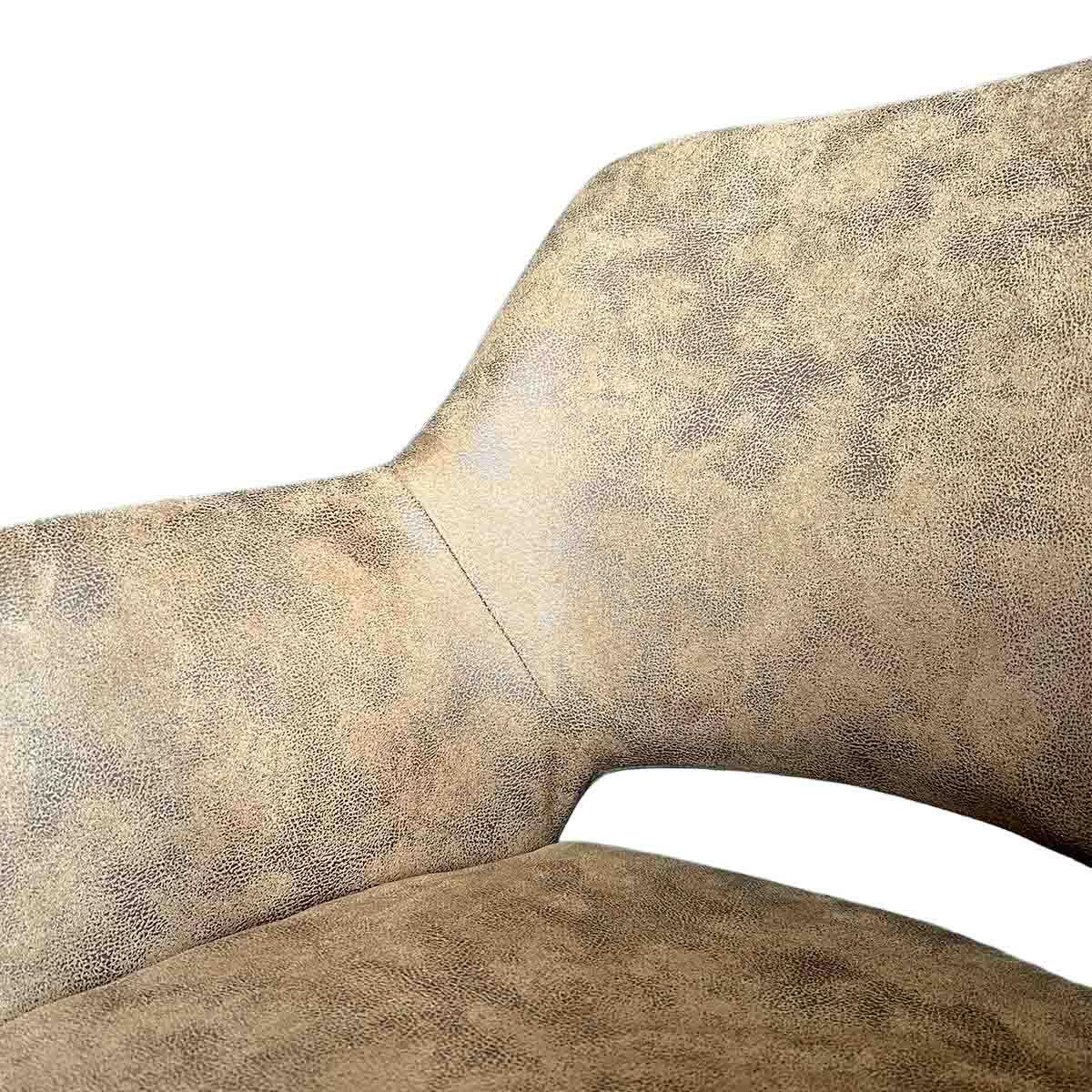 Silla Harry Tela Café Chocolate Estructura Metálica Negra-6