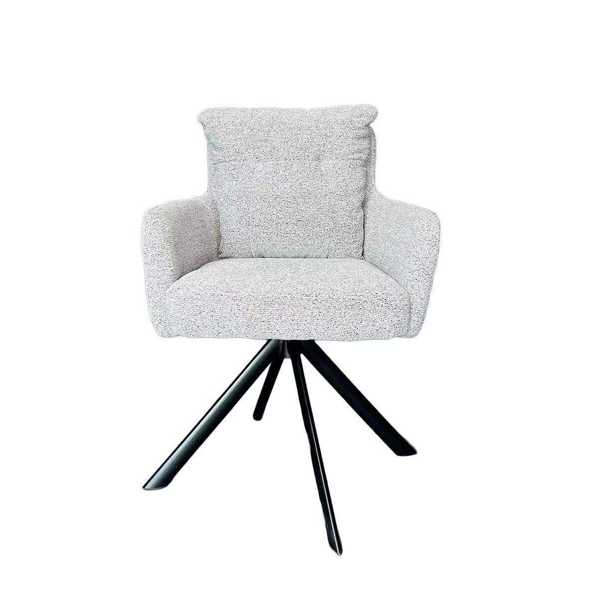 Silla Giratoria Liam Tela Gris Claro Estructura Metalica Negra-2