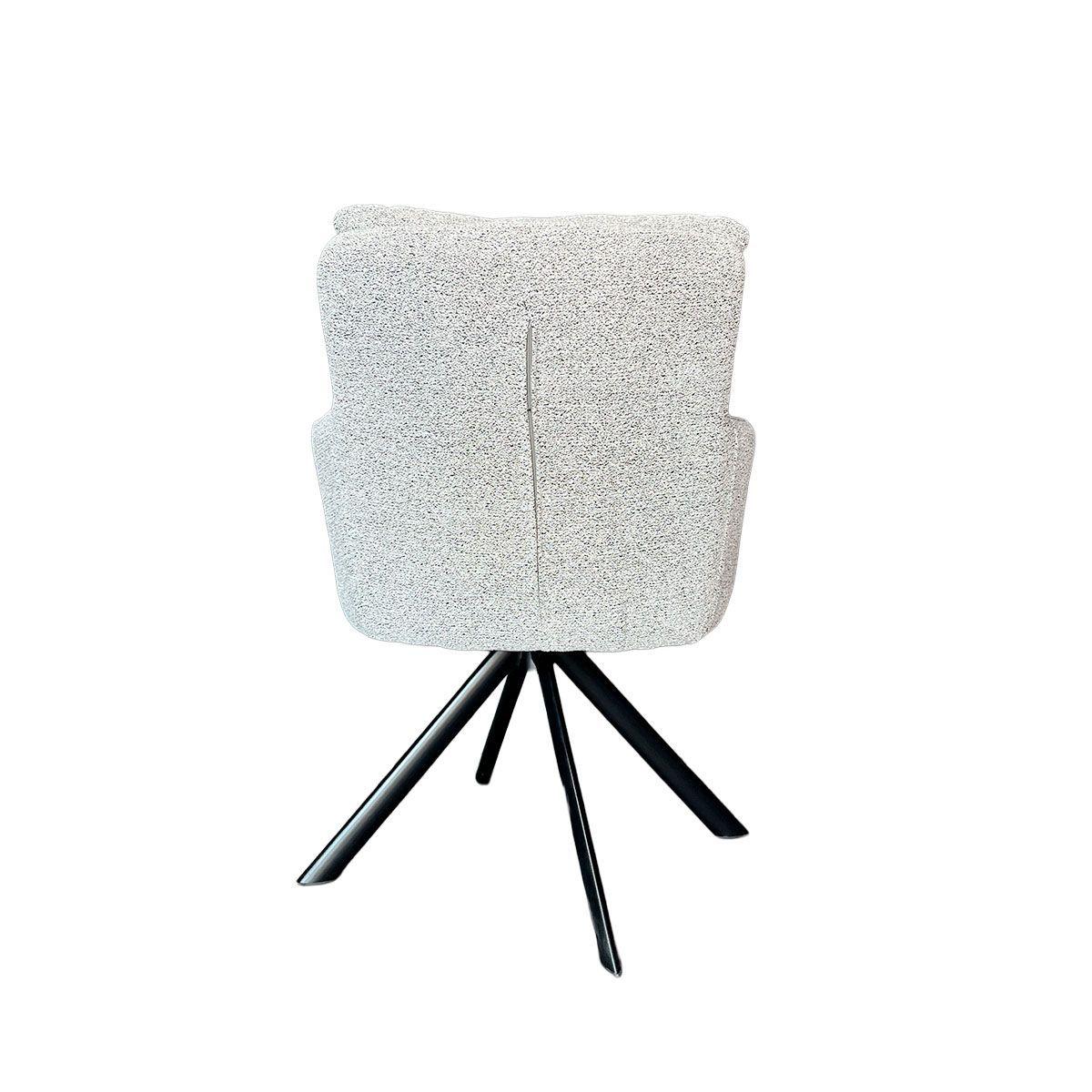 Silla Giratoria Liam Tela Gris Claro Estructura Metalica Negra-4
