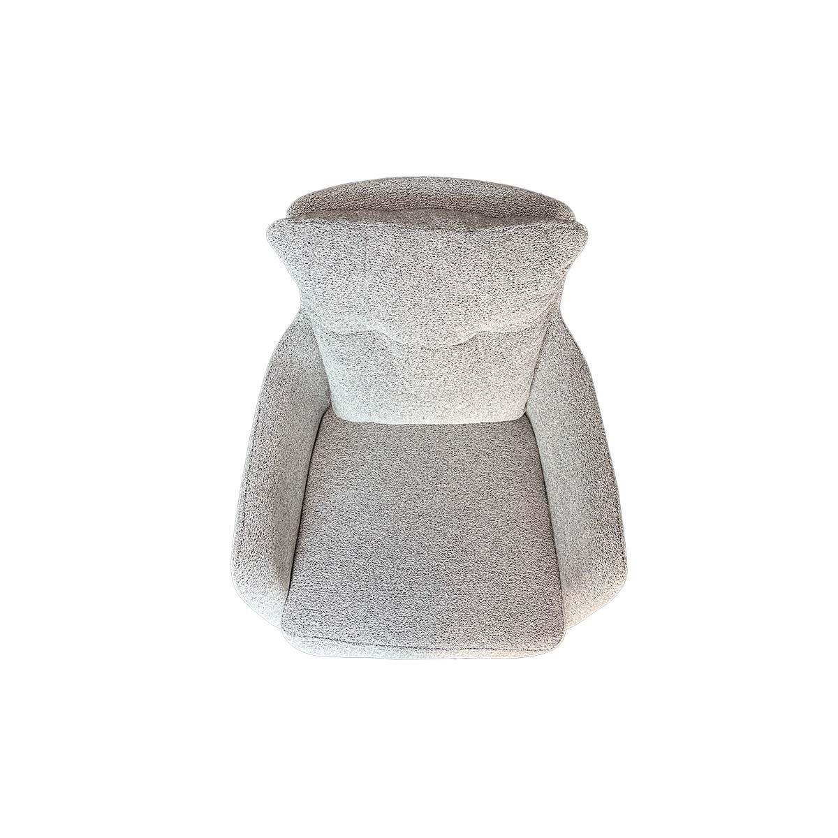 Silla Giratoria Liam Tela Gris Claro Estructura Metalica Negra-5
