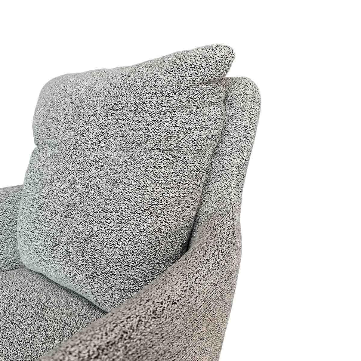 Silla Giratoria Liam Tela Gris Claro Estructura Metalica Negra-6