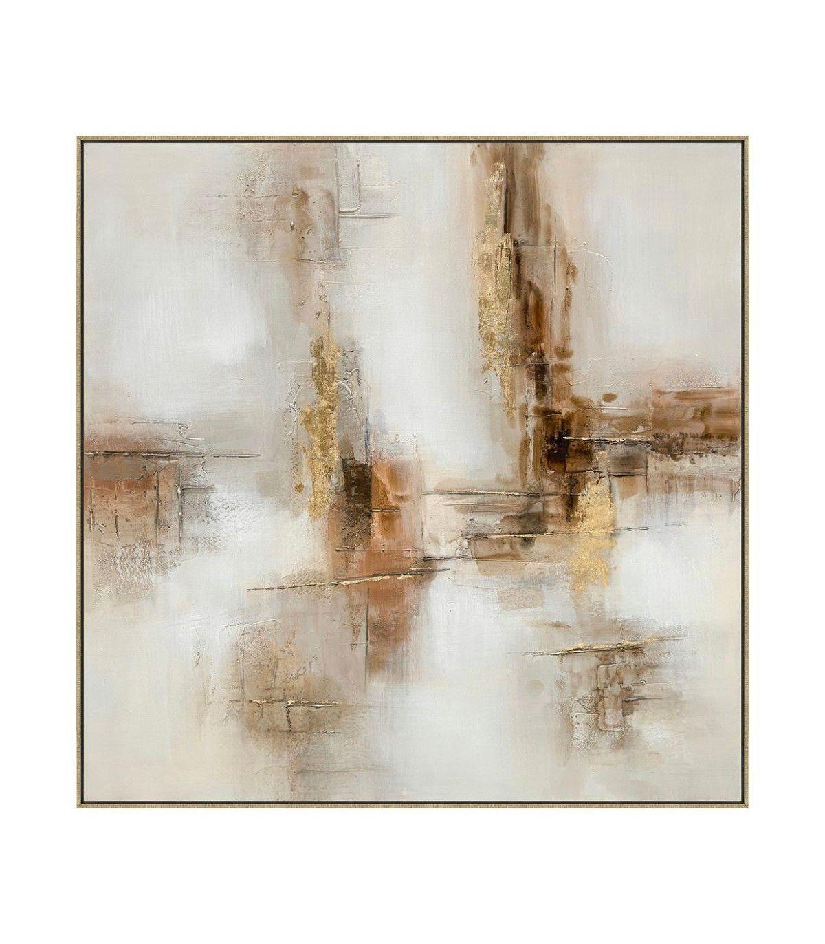 Cuadro Decorativo El Cañón  Canvas Pintado a Mano Marco Dorado 100x100 cm-0