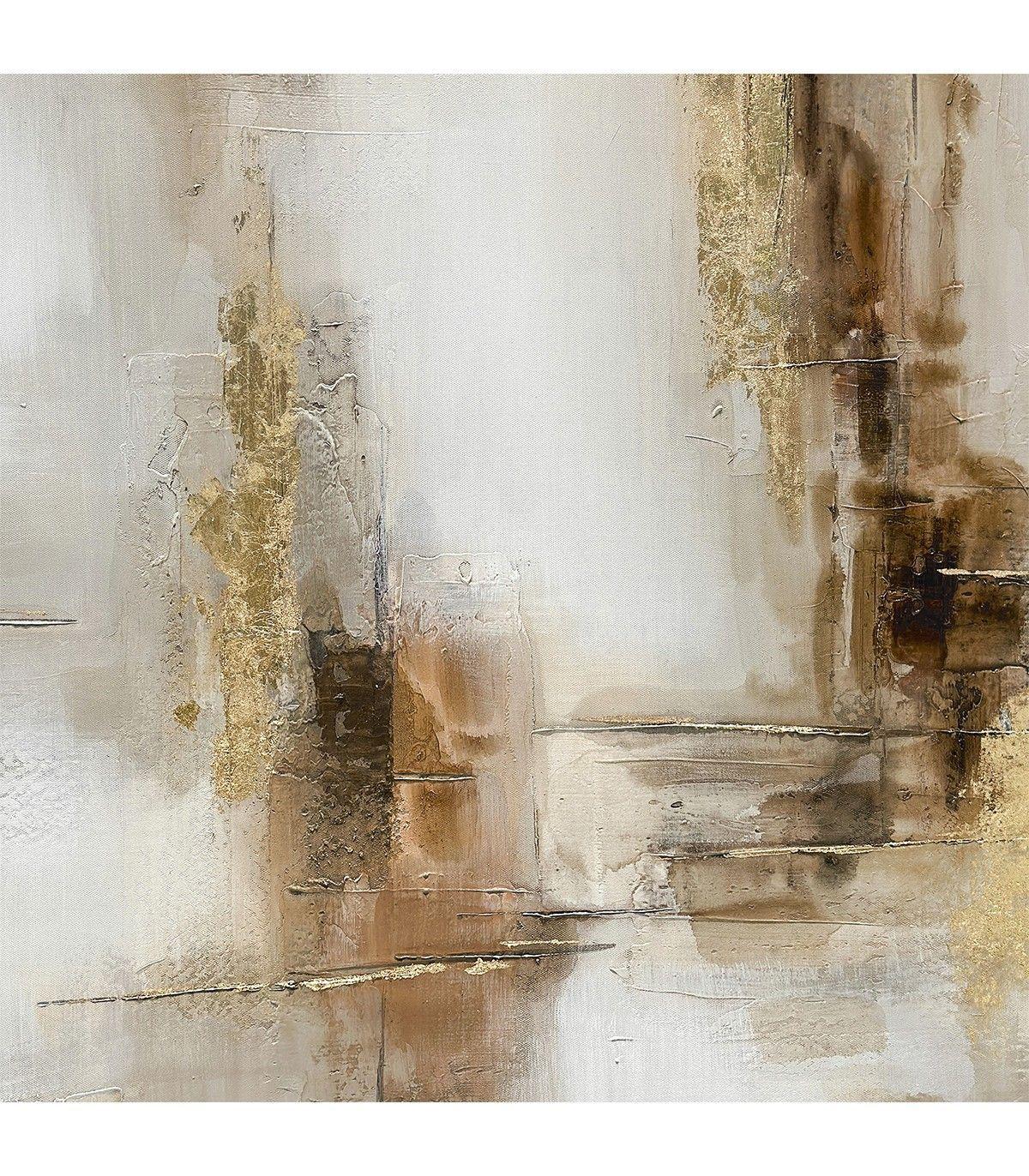 Cuadro Decorativo El Cañón  Canvas Pintado a Mano Marco Dorado 100x100 cm-3