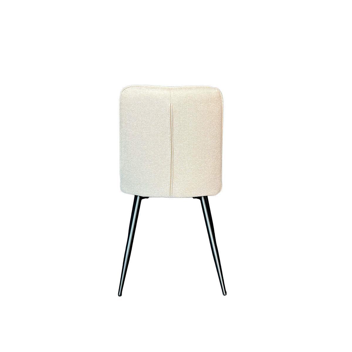 Silla Charlie Sin Brazo Tela Beige Estructura Metálica Negra-5