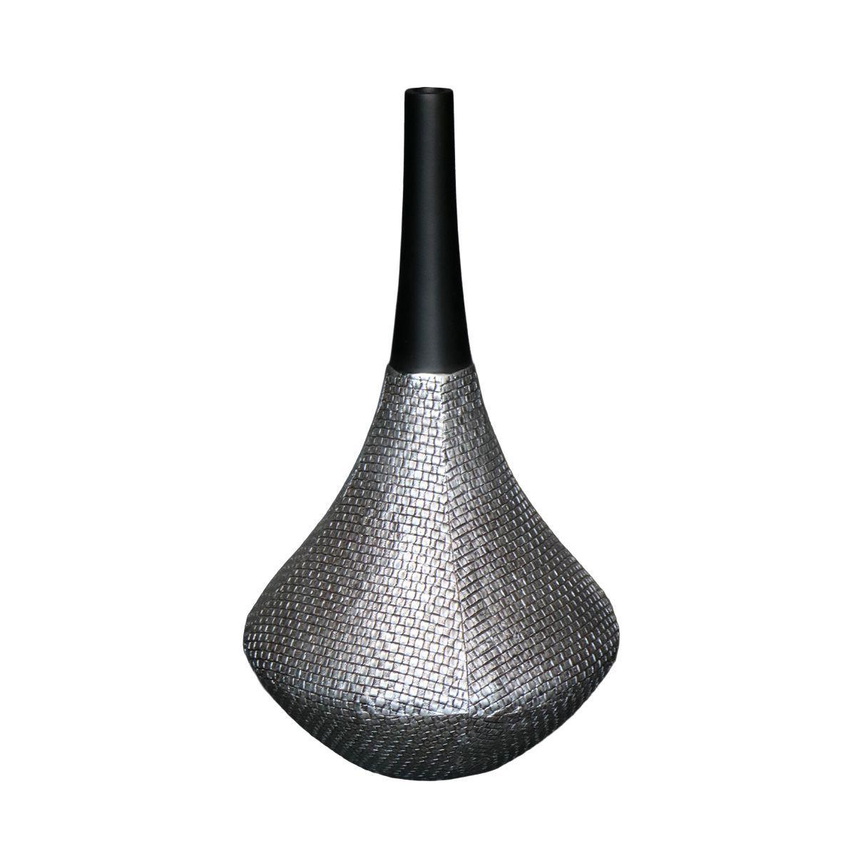 ADORNO LIBANES PLATA/NEGRO POLIRESINA 25 x 25 x 44 CM-0