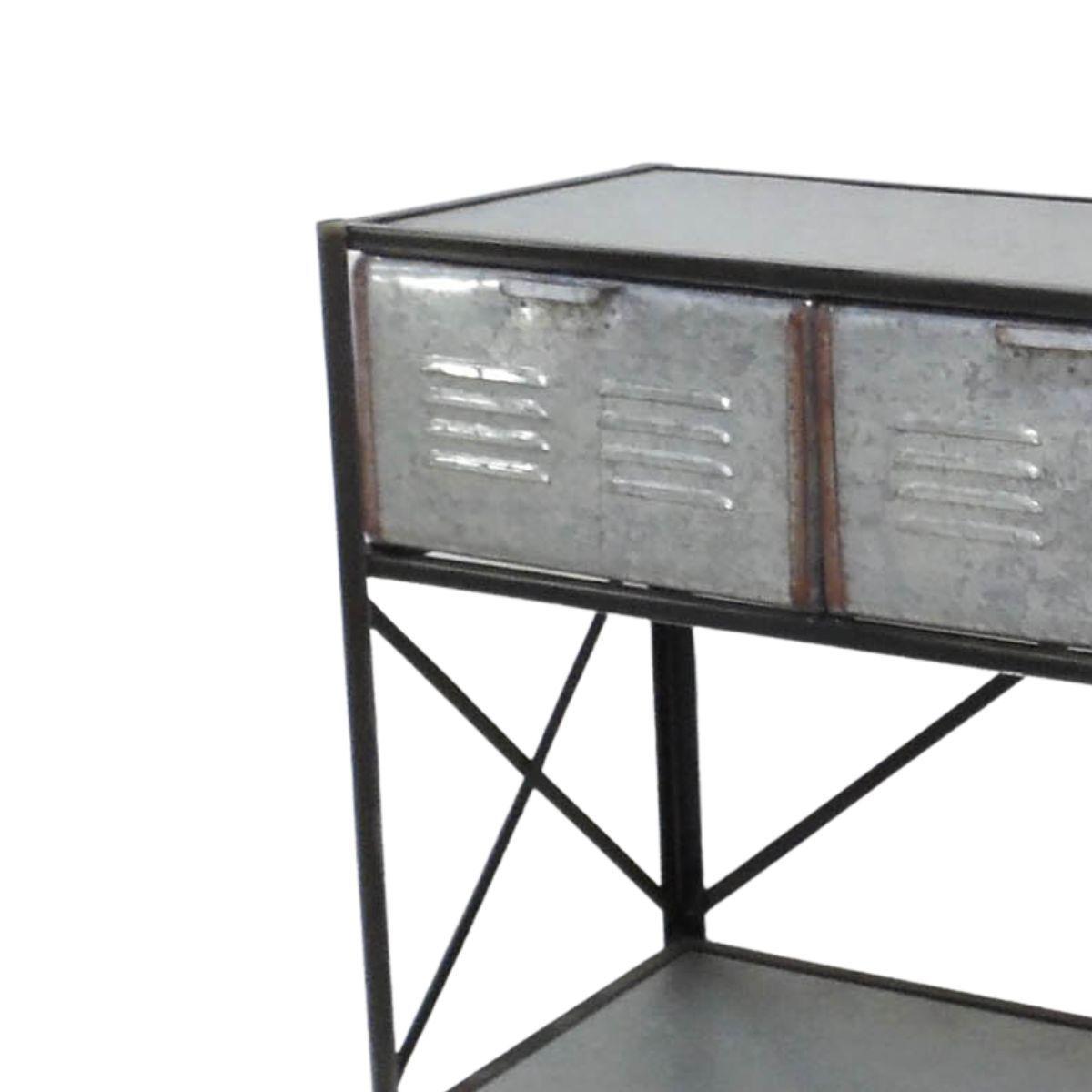 Arrimo estilo industrial metálico con dos cajones-2