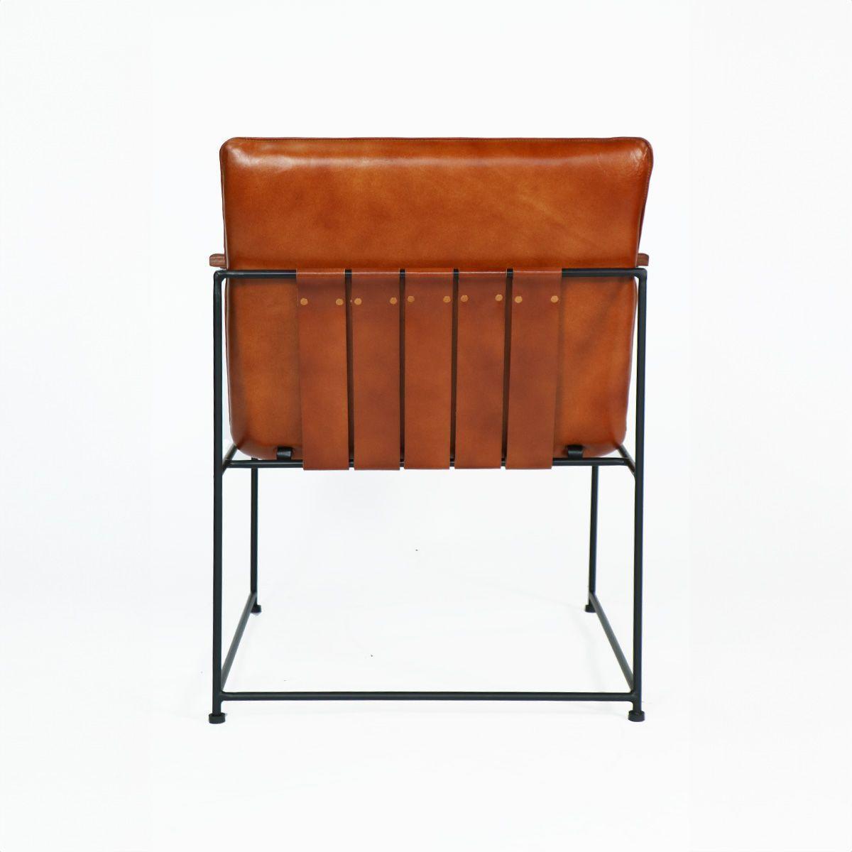 Sitial Borja de Cuero Natural Top Grain Caramelo 58x69x84 cm-3