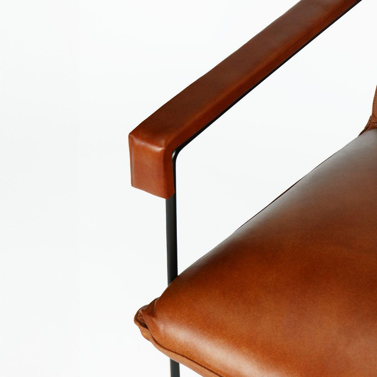 Sitial Borja de Cuero Natural Top Grain Caramelo 58x69x84 cm-4