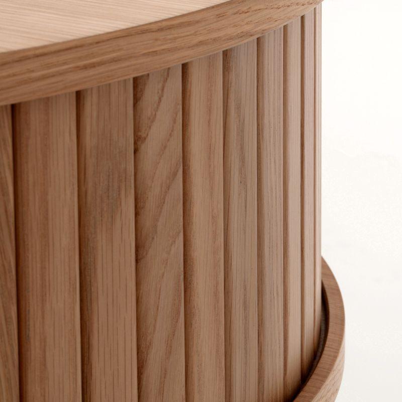 Mesa De Centro Oslo Puerta De Corredera Madera Color Natural 120 × 60 × 45 cm-7