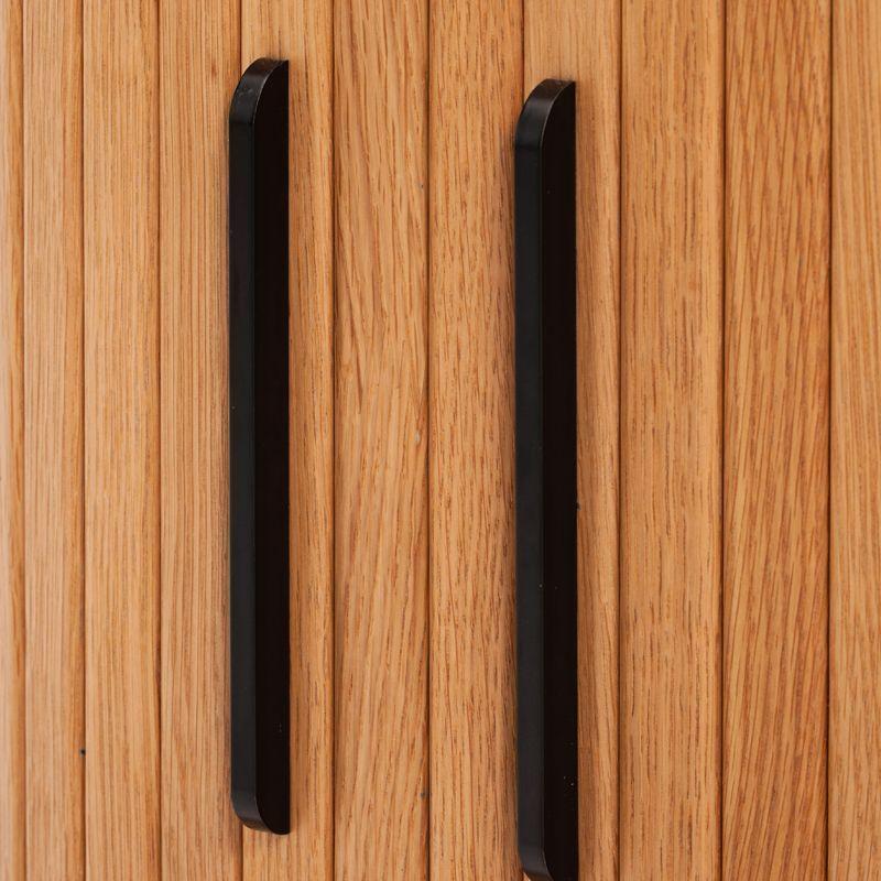 Mesa De Centro Oslo Puerta De Corredera Madera Color Natural 120 × 60 × 45 cm-5