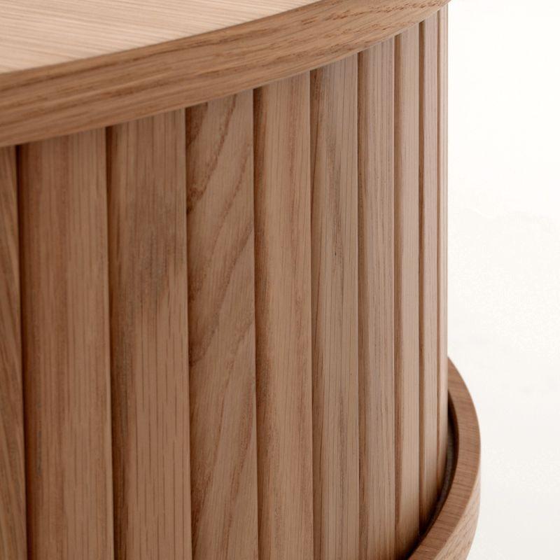 Mesa De Centro Oslo Puerta De Corredera Madera Color Natural 120 × 60 × 45 cm-7