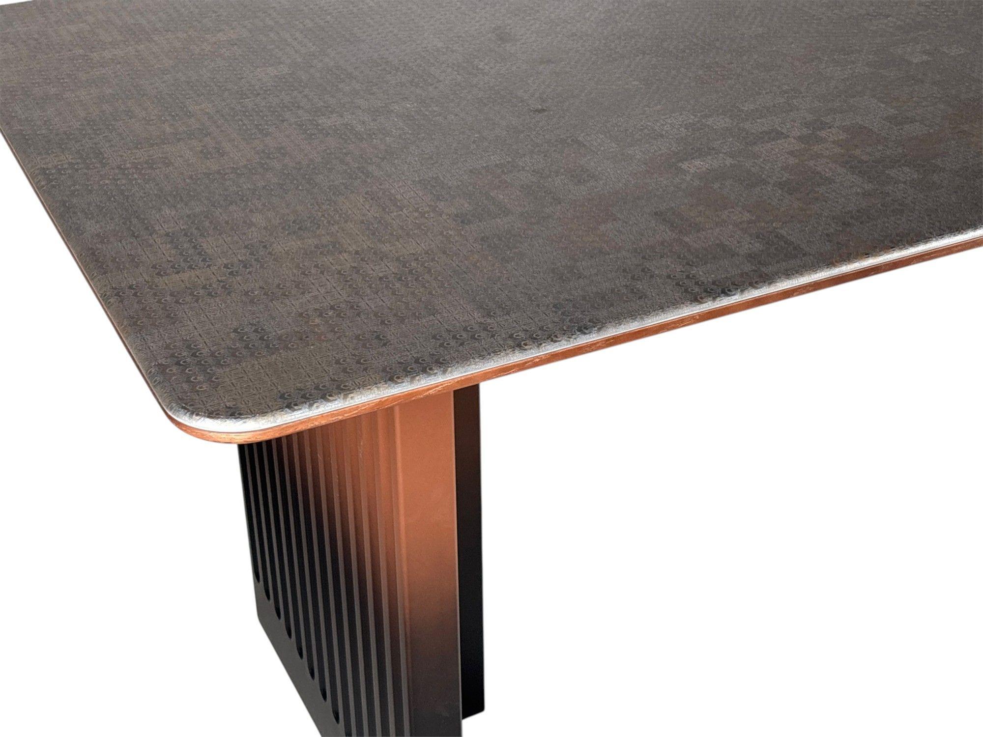 MESA DE COMEDOR VANGUARDIA EN PIEDRA MICROCRISTALINA Y MADERA DE ROBLE ROJO 160 85 75 CM-7