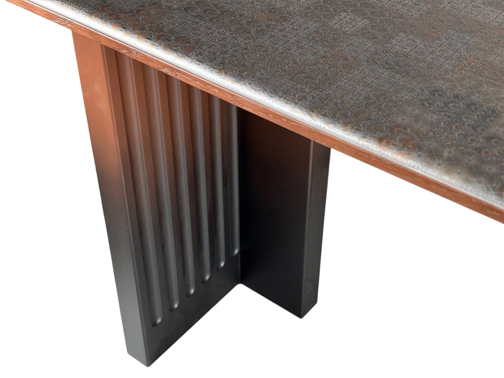 MESA DE COMEDOR VANGUARDIA EN PIEDRA MICROCRISTALINA Y MADERA DE ROBLE ROJO 160 85 75 CM-8