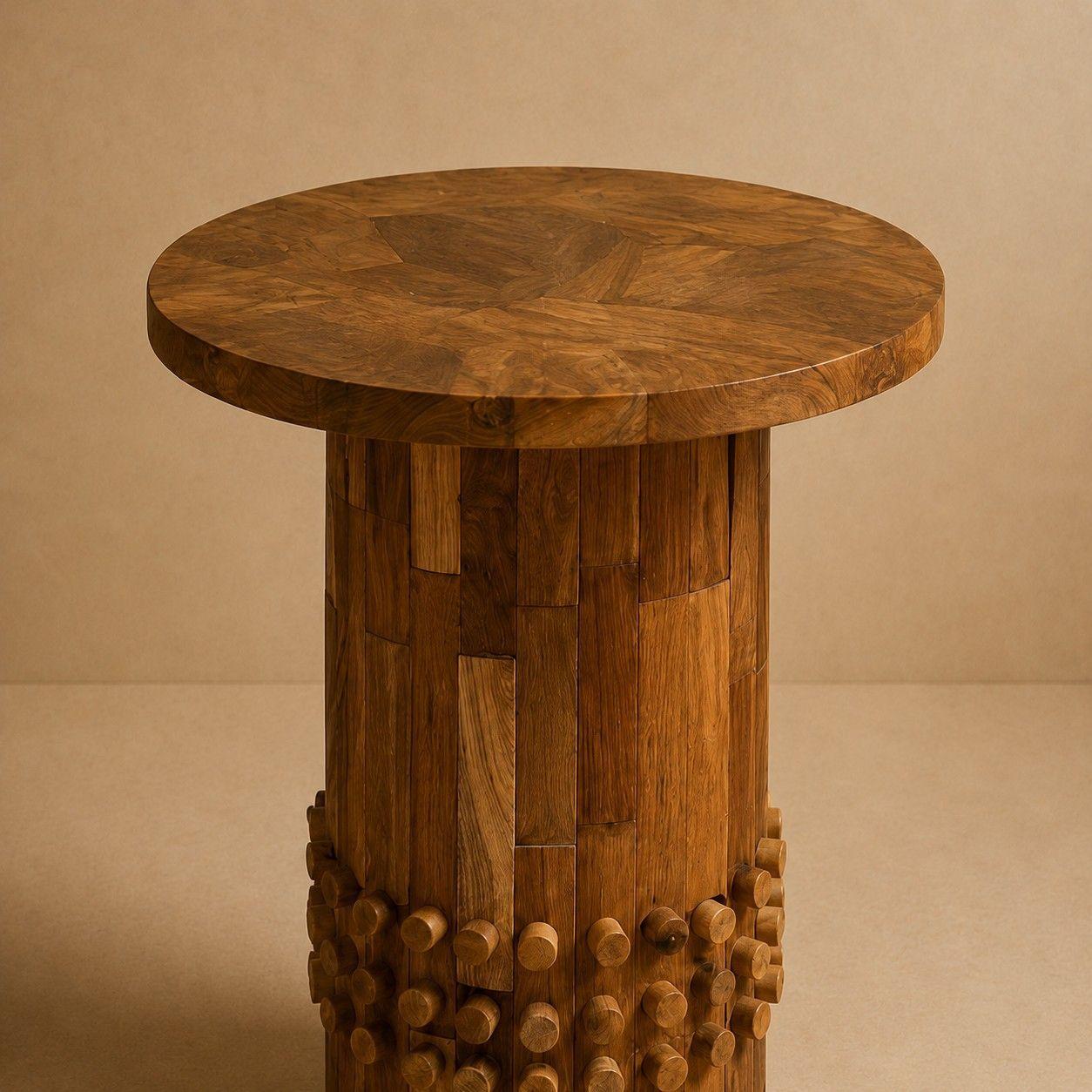 Mesa Lateral Domino 55x60 cm en Madera de Teca-1