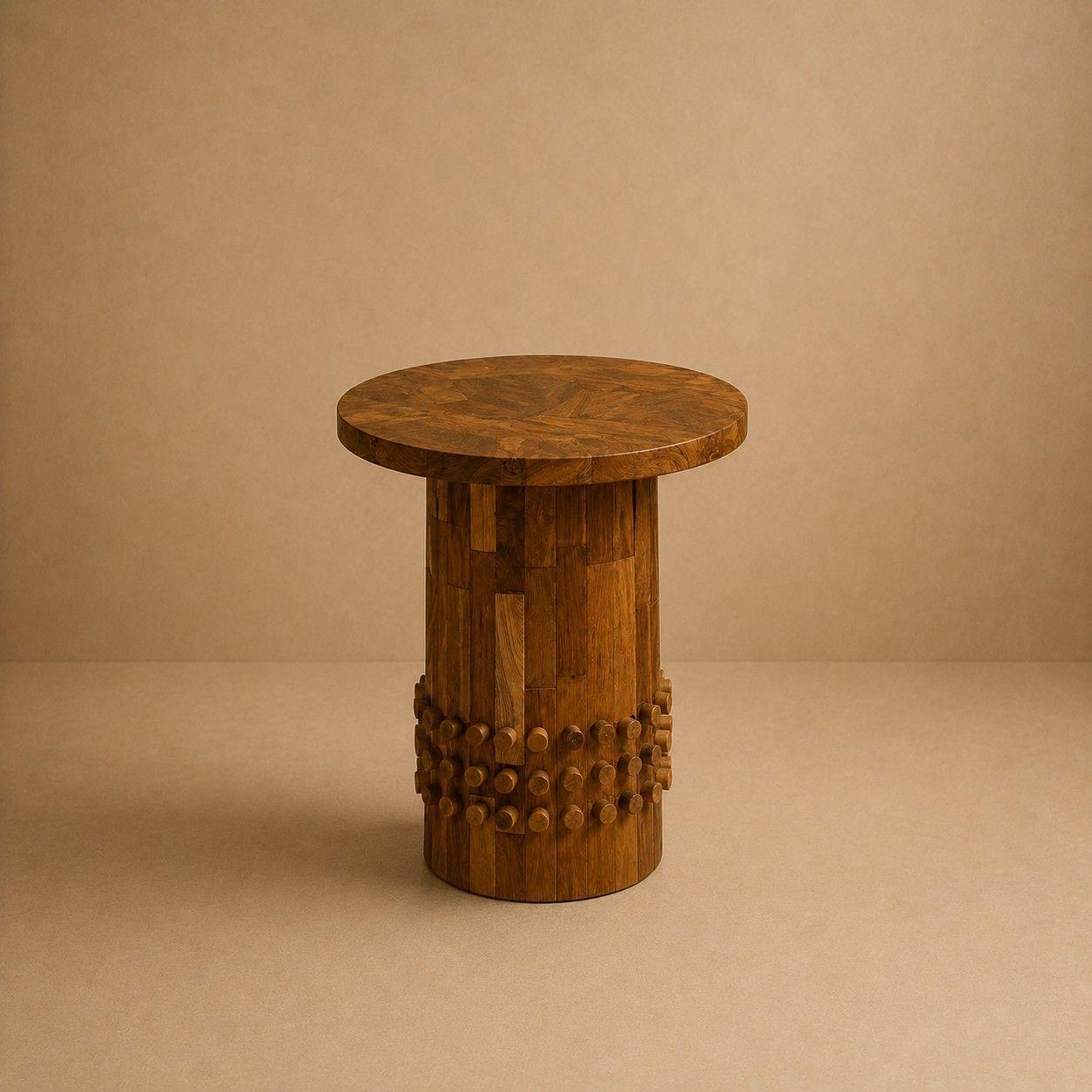 Mesa Lateral Domino 55x60 cm en Madera de Teca-2