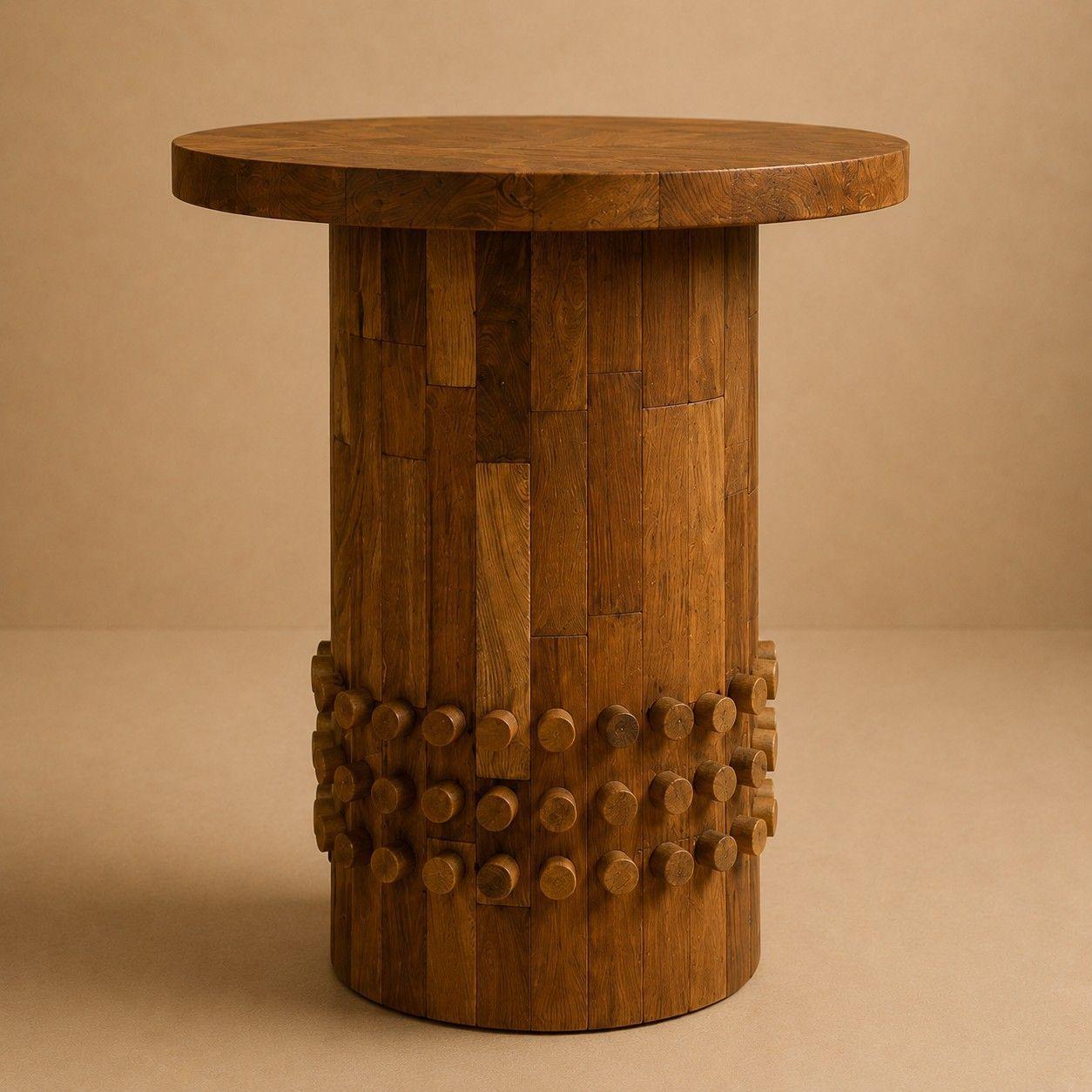 Mesa Lateral Domino 55x60 cm en Madera de Teca-3