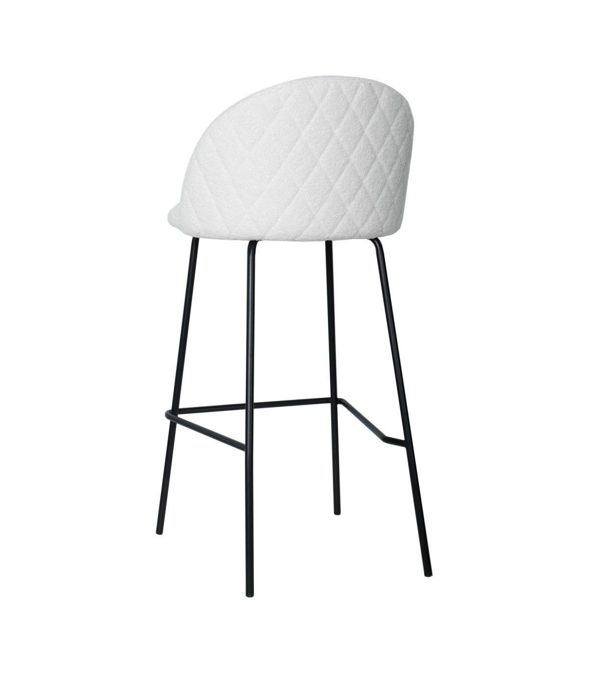 Silla de Bar Baker Velvet Blanca-3