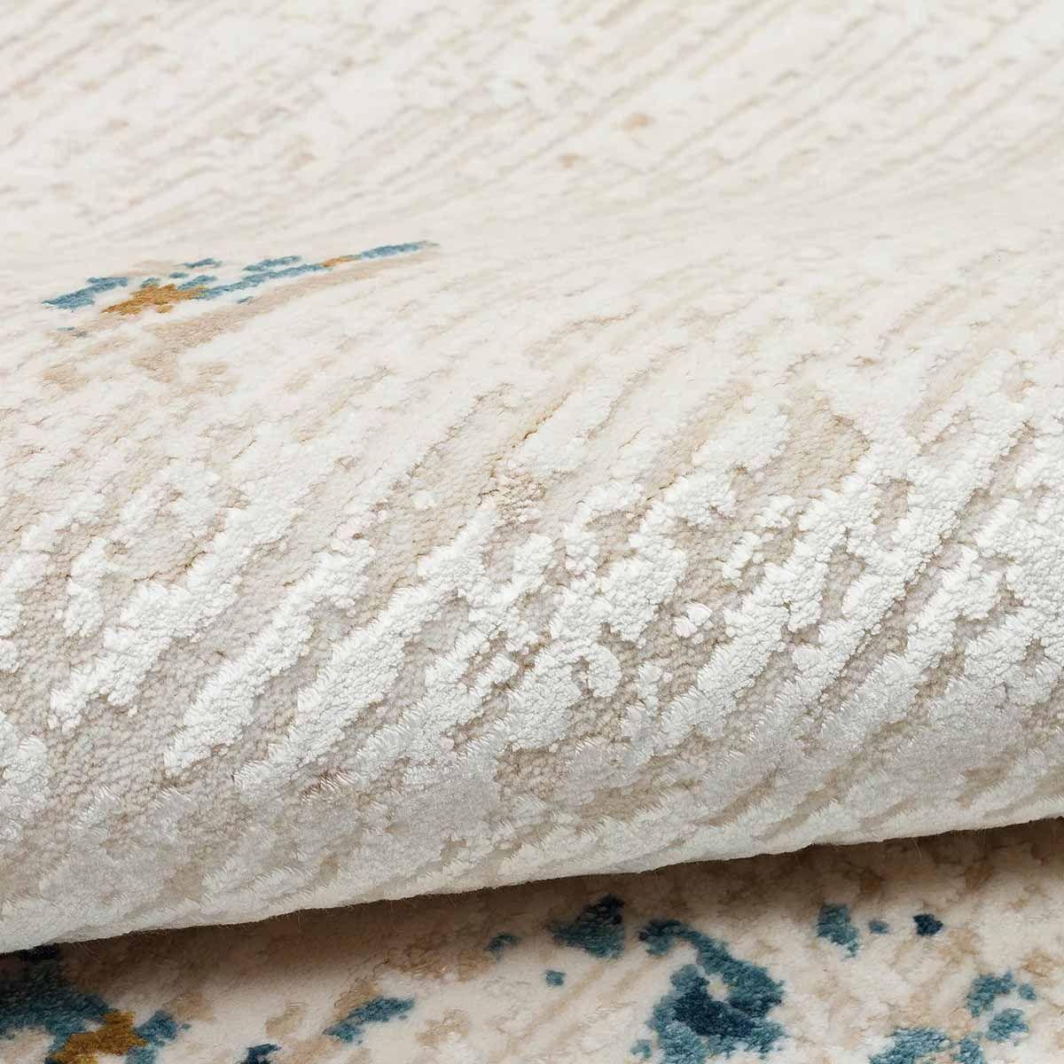 Alfombra Turca Perre015 Rectangular Poliéster Crema y Azul 200 x 290 cm-3