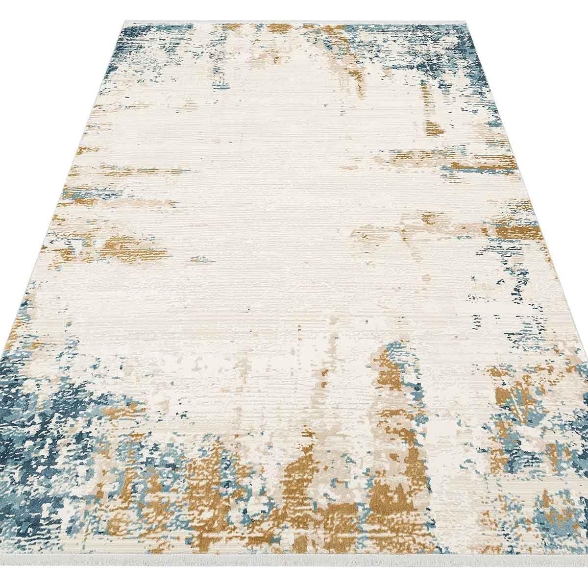 Alfombra Turca Perre015 Rectangular Poliéster Crema y Azul 200 x 290 cm-6