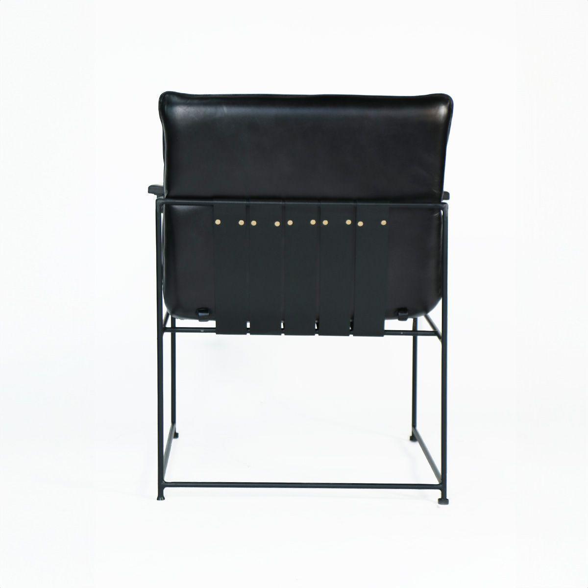 Sitial Borja de Cuero Natural Full Grain Negro 58x69x84 cm-3