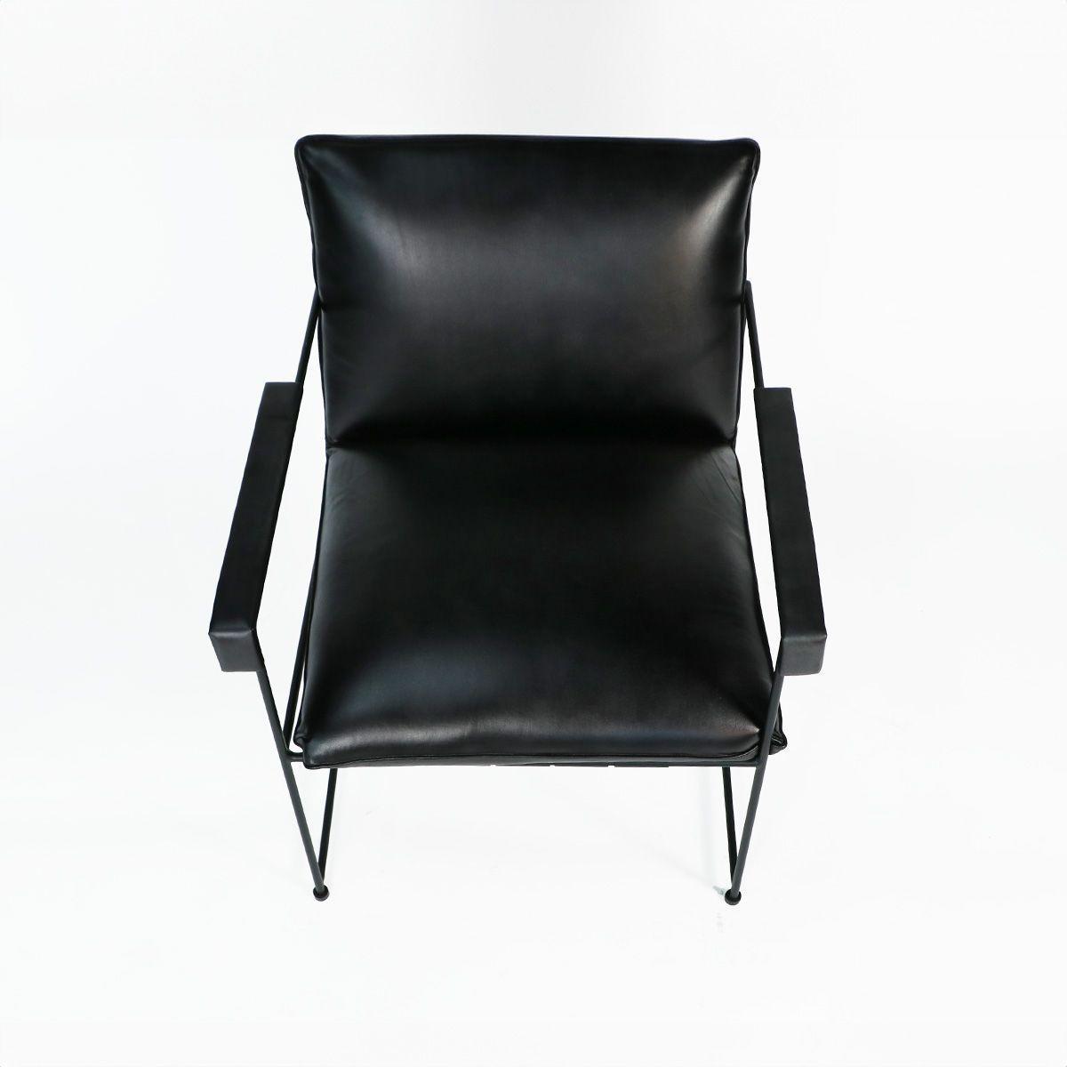 Sitial Borja de Cuero Natural Full Grain Negro 58x69x84 cm-4