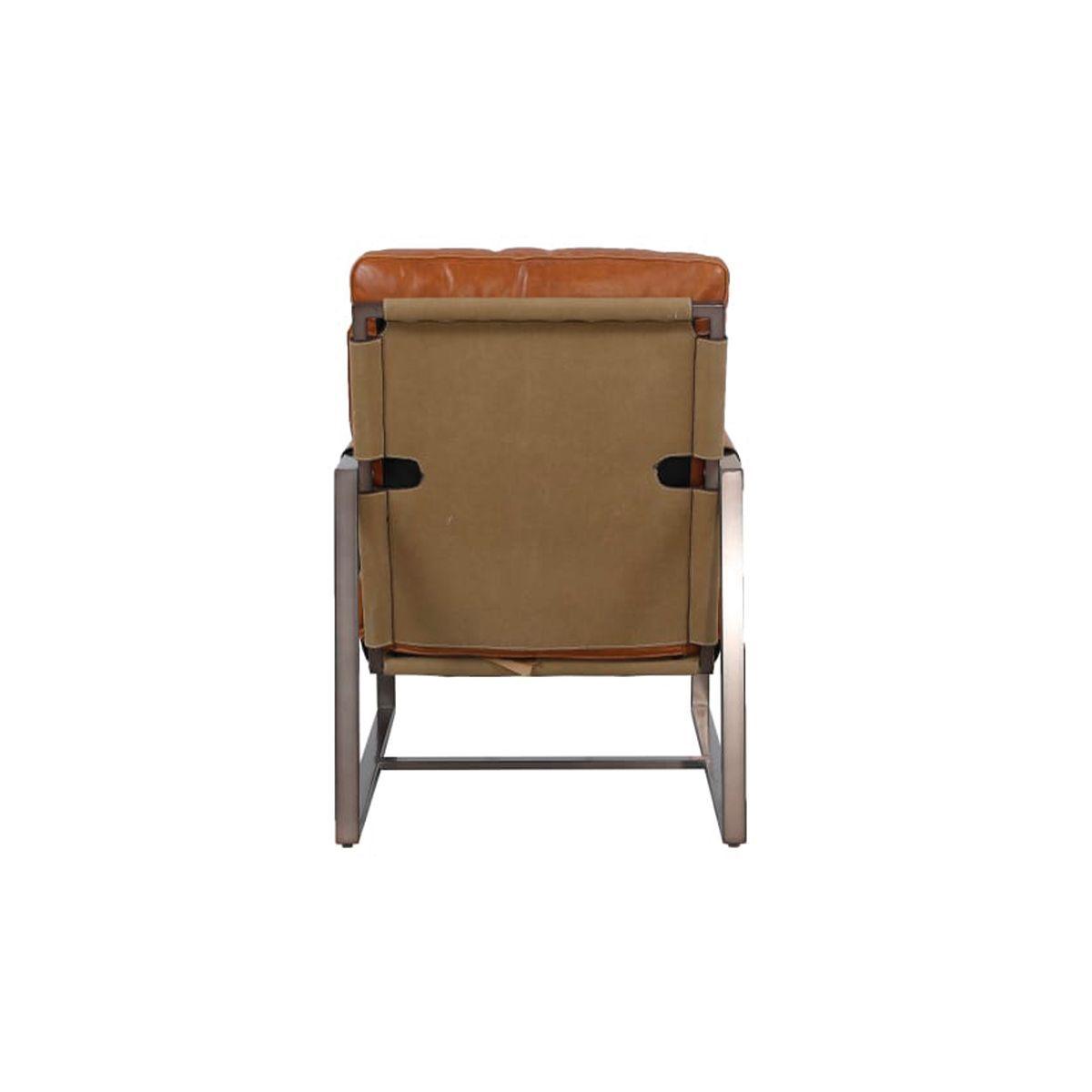 Poltrona Armando Cuero Caramelo Estructura Metálica aged iron 65x86×85 cm.-4