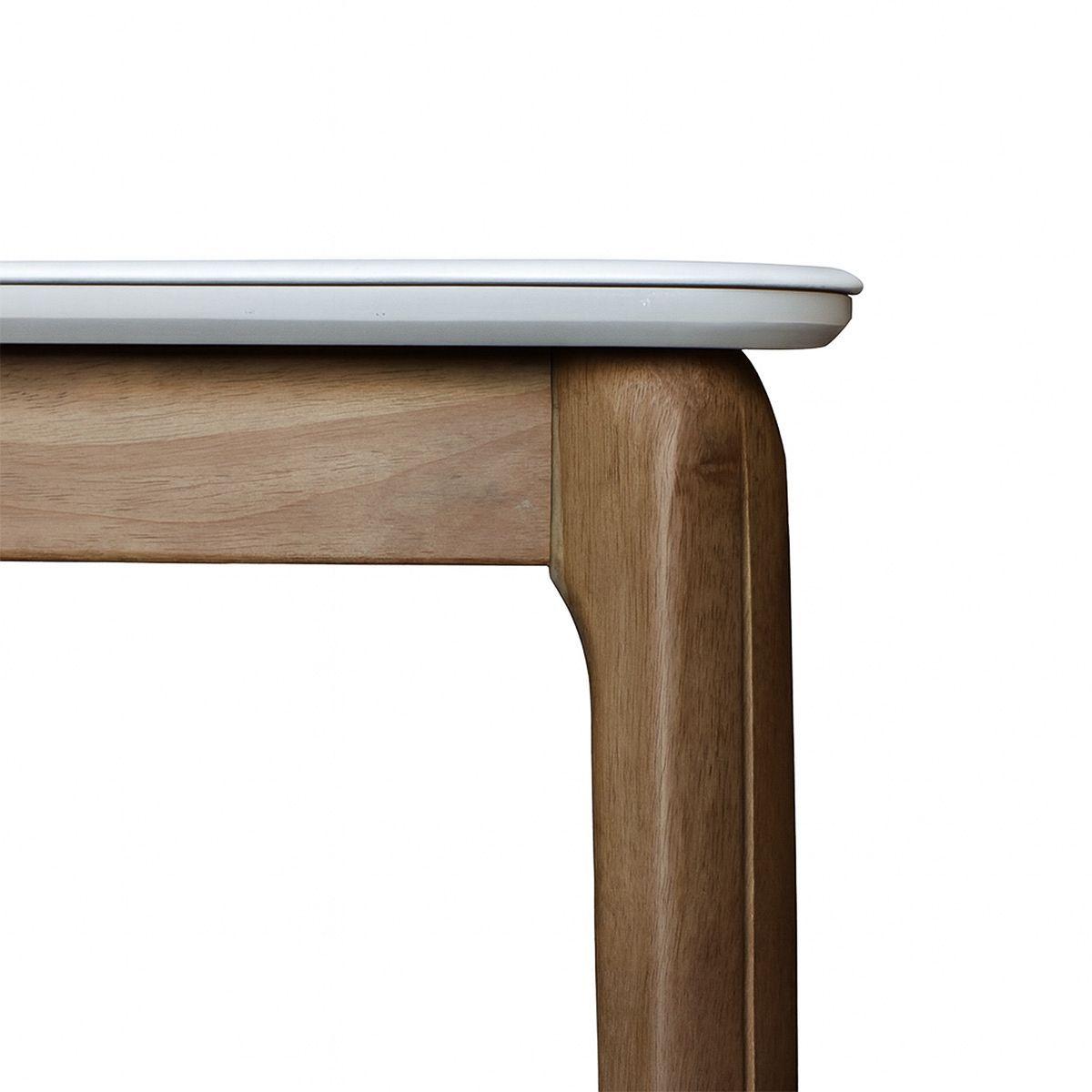 Mesa Comedor Hebei Rectangular 130x80x75 cm Piedra 12 mm y Madera Walnut-2