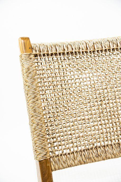 Silla Marlboro de Teca y Rattan  Diseño Natural Estilo Boho sin Apoya  Brazos-2