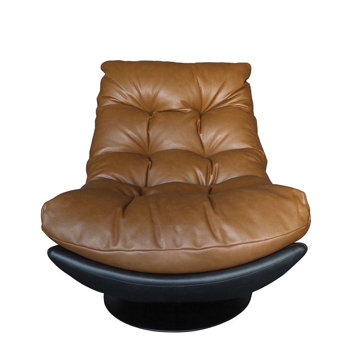 Poltrona Tahai en Ecocuero Café Caramelo  90x118x93 cm -2