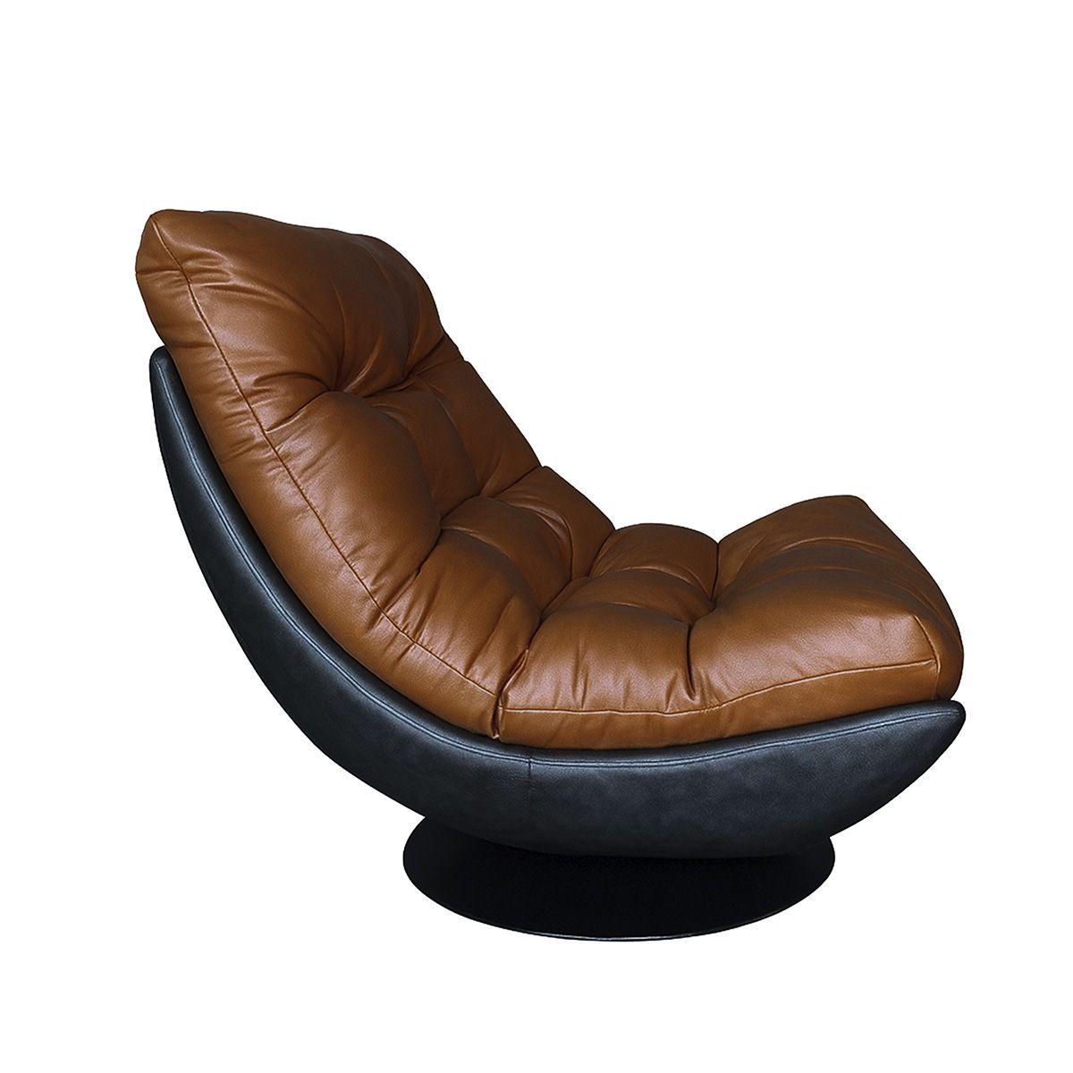 Poltrona Tahai en Ecocuero Café Caramelo  90x118x93 cm -3