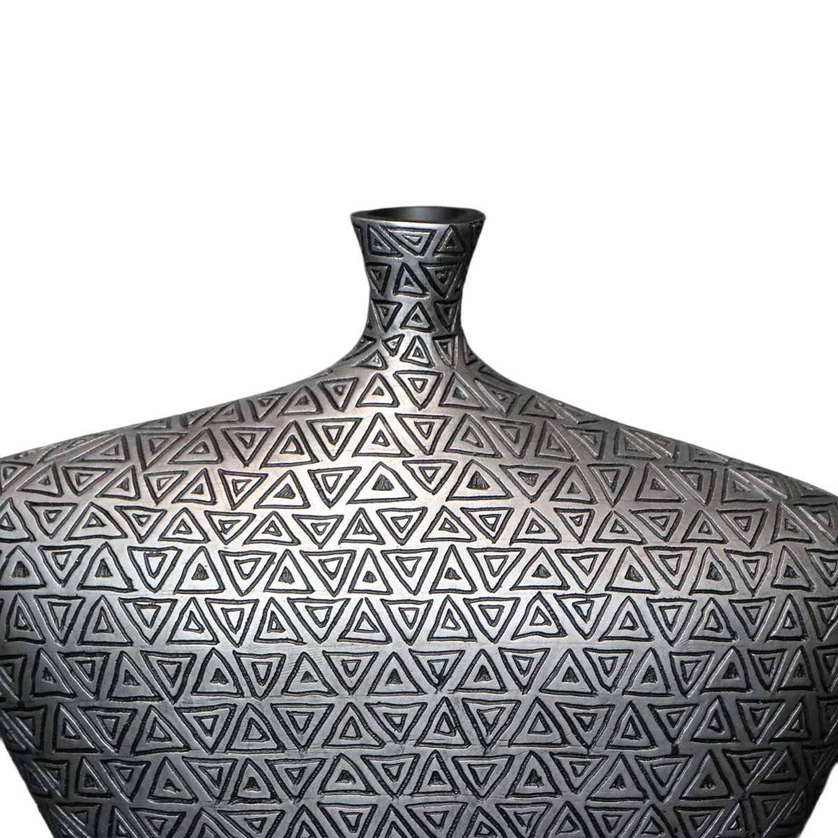 ADORNO JARRON MATRIX POLIRESINA PLATA 38.5 x 14.5 x 34 CM-2