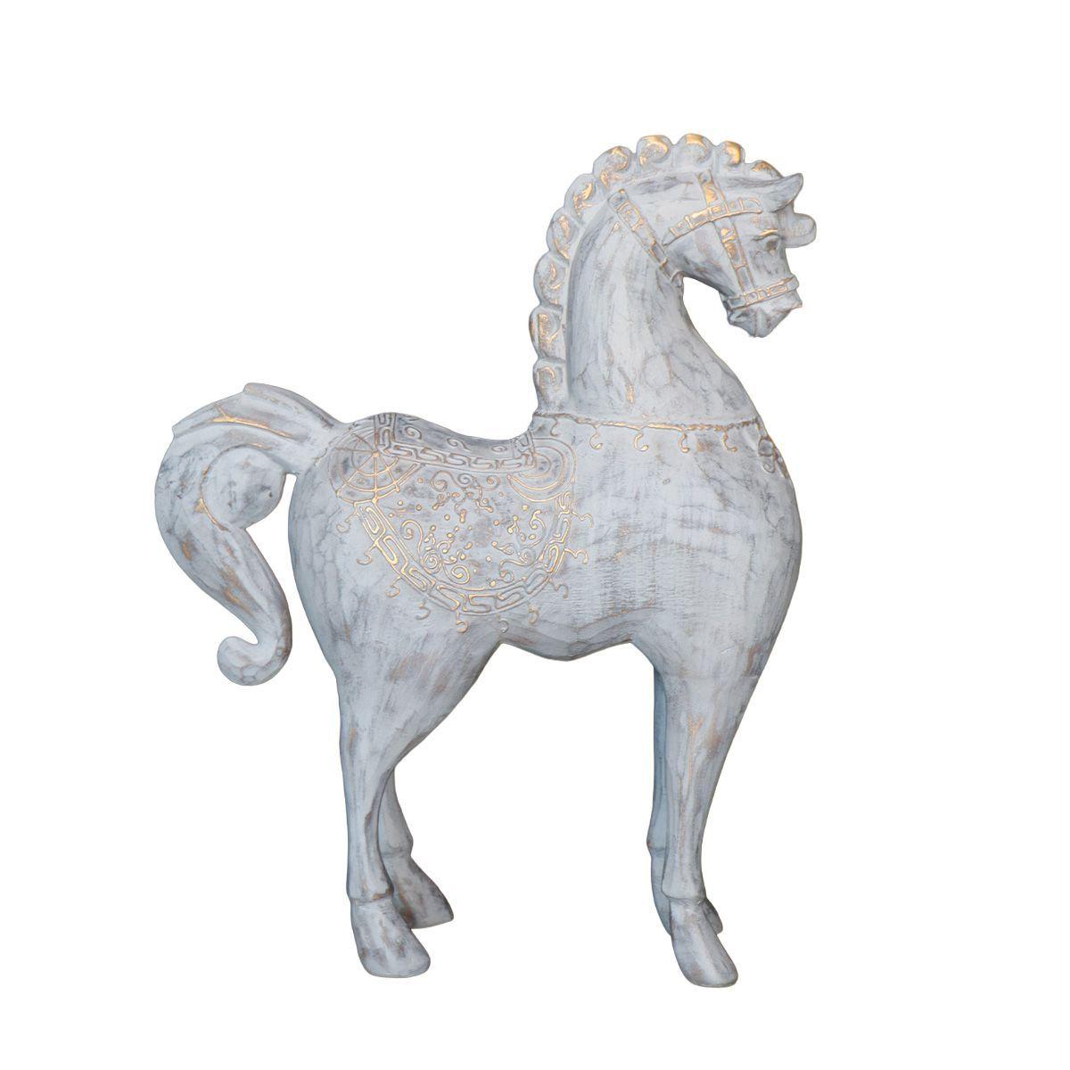 ADORNO CABALLO ADOLFO POLIRESINA GRIS 40.5 x 13.5 x 50.5 cm-2