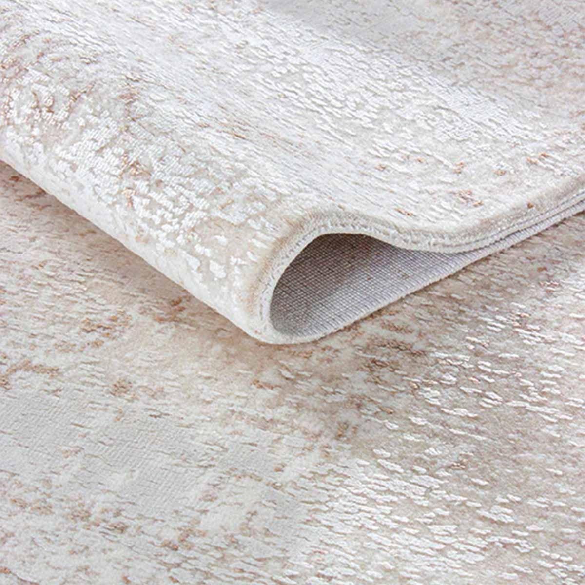 Alfombra Turca Zett03 Rectangular Crema y Café Poliéster 160 x 230 cm-1