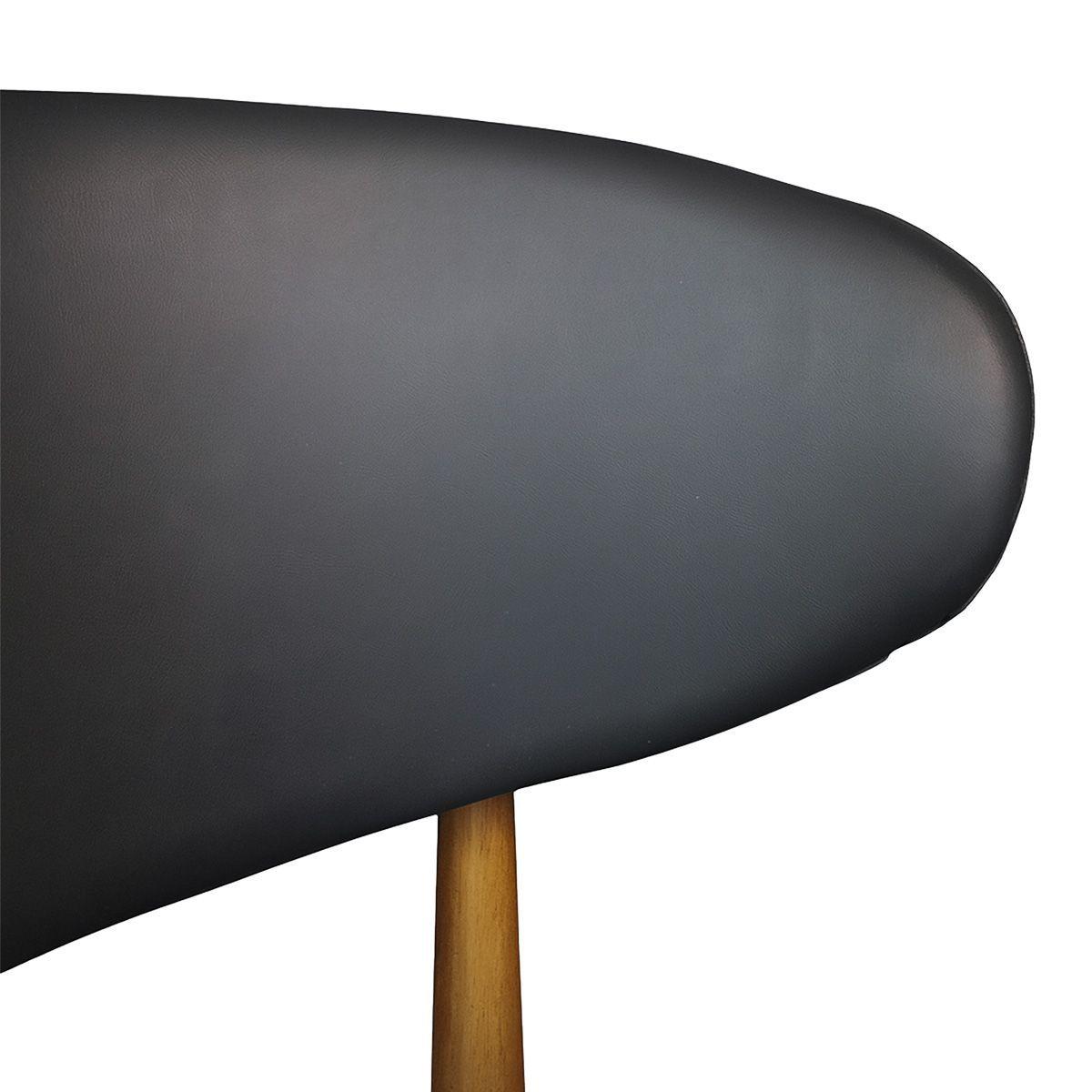 Silla Marbella Ecocuero Negro y Madera de Caucho Walnut 56x55x75 cm-2