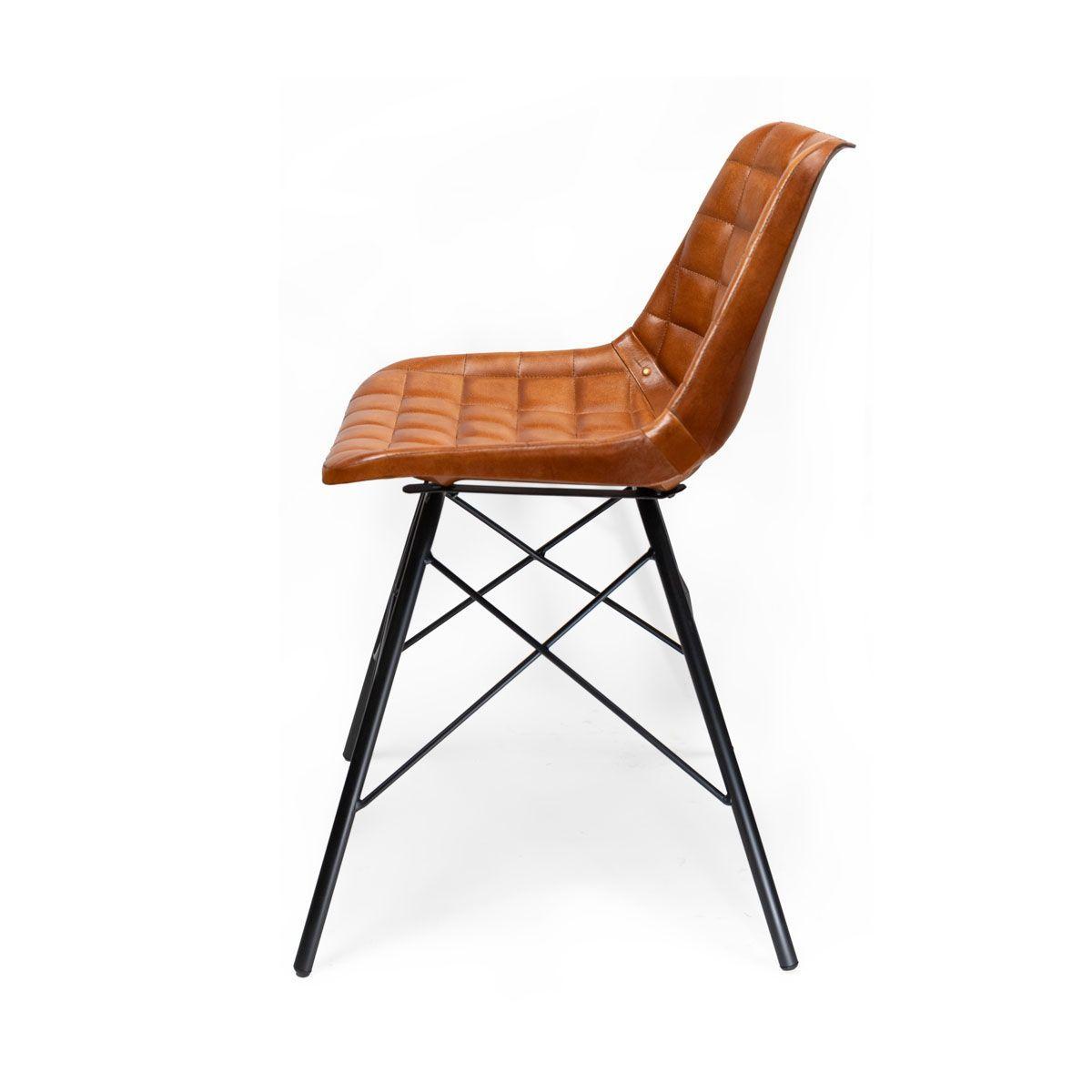 Silla de cuero natural caramelo Coimbra-2
