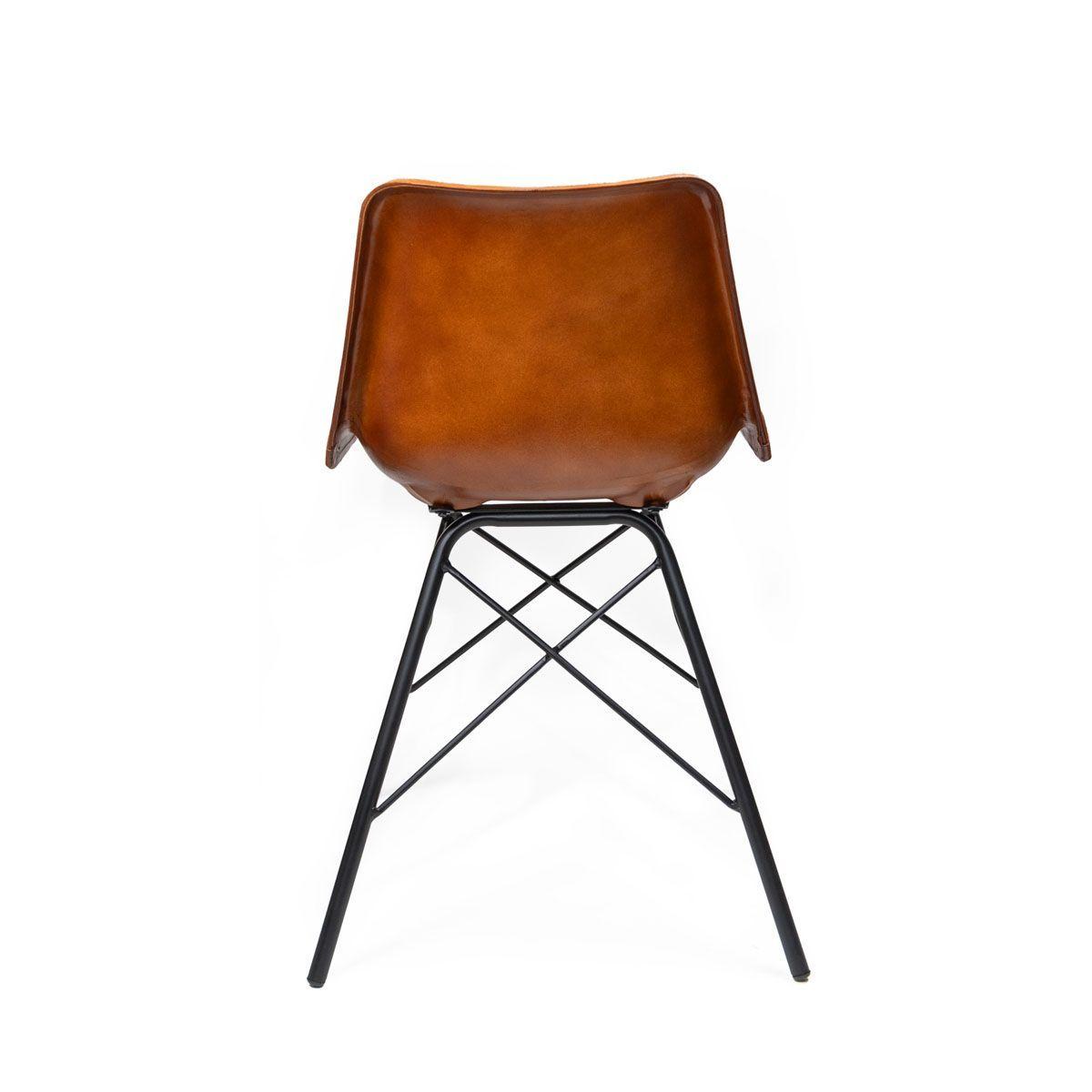 Silla de cuero natural caramelo Coimbra-3