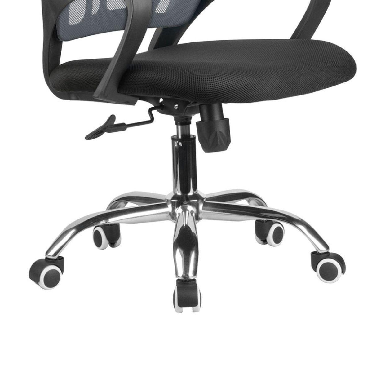 Silla de oficina ajustable con brazo Espectrum malla negra 65x55x100cm-3