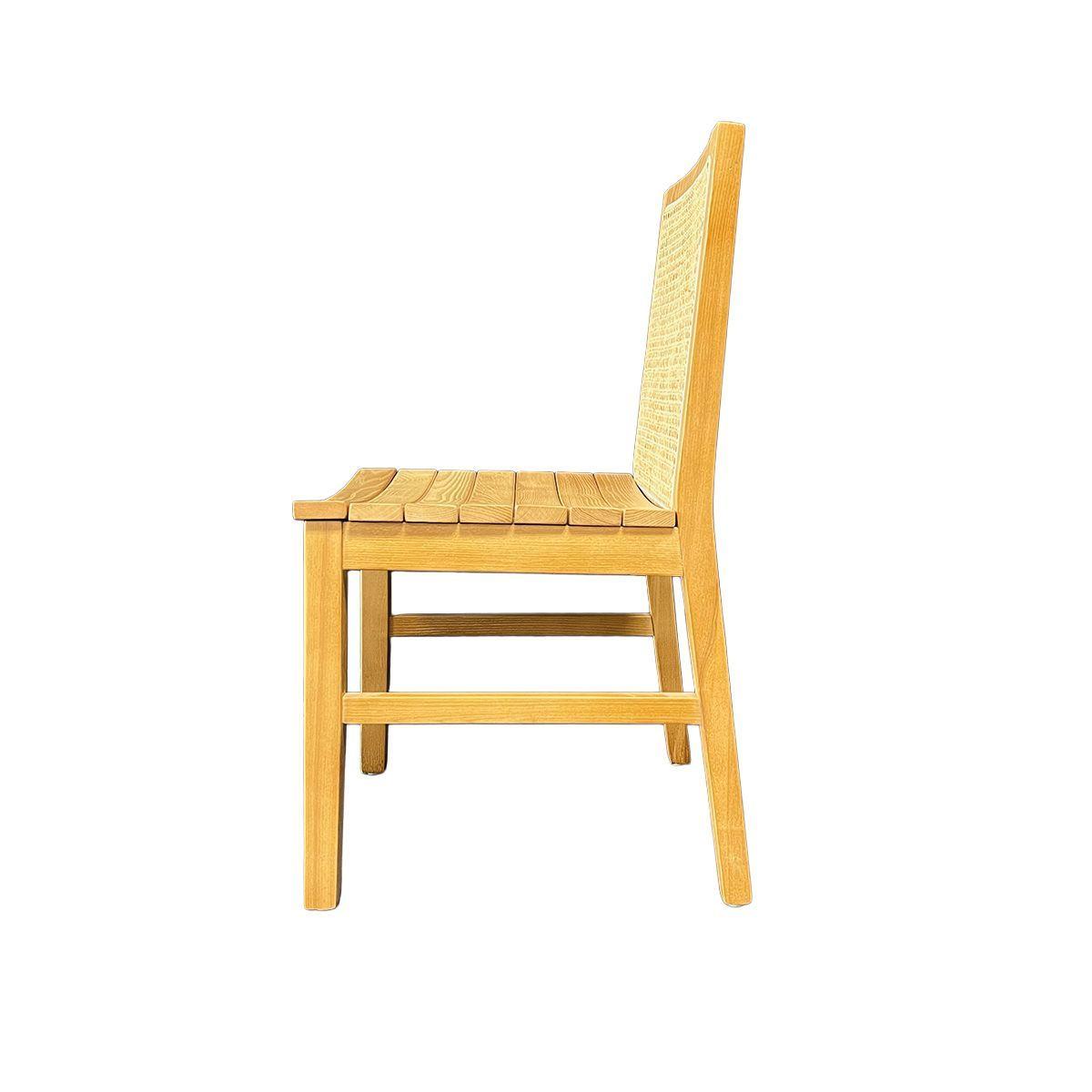 Silla Comedor New Naura Rattan Natural y Madera de Fresno Sin Brazos-3